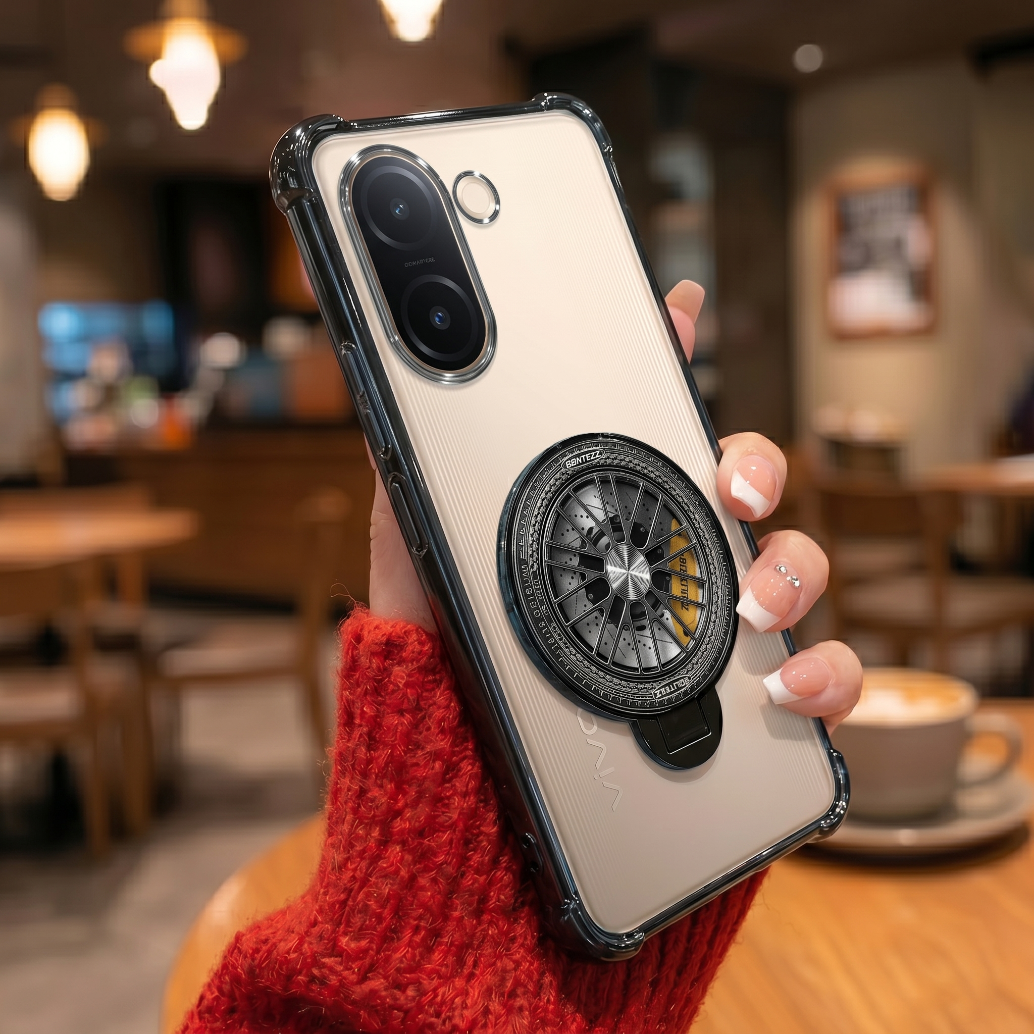 Vivo V60e 5G Premium Stress Buster Wheel Rotating Shockproof Airbags Case