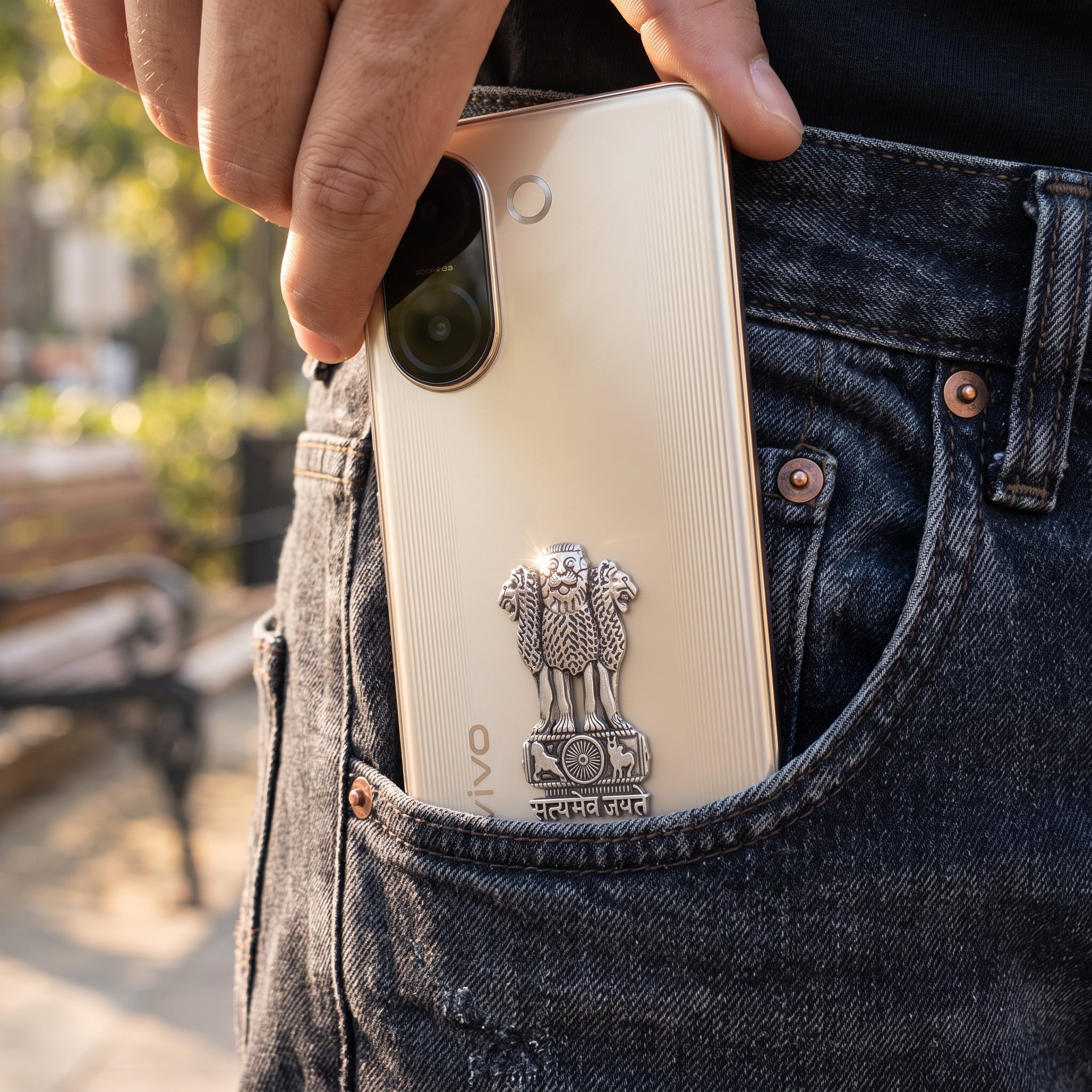 Vivo V60e 5G Compatible Satyamev Jayate 3D Metal Emblem Sticker