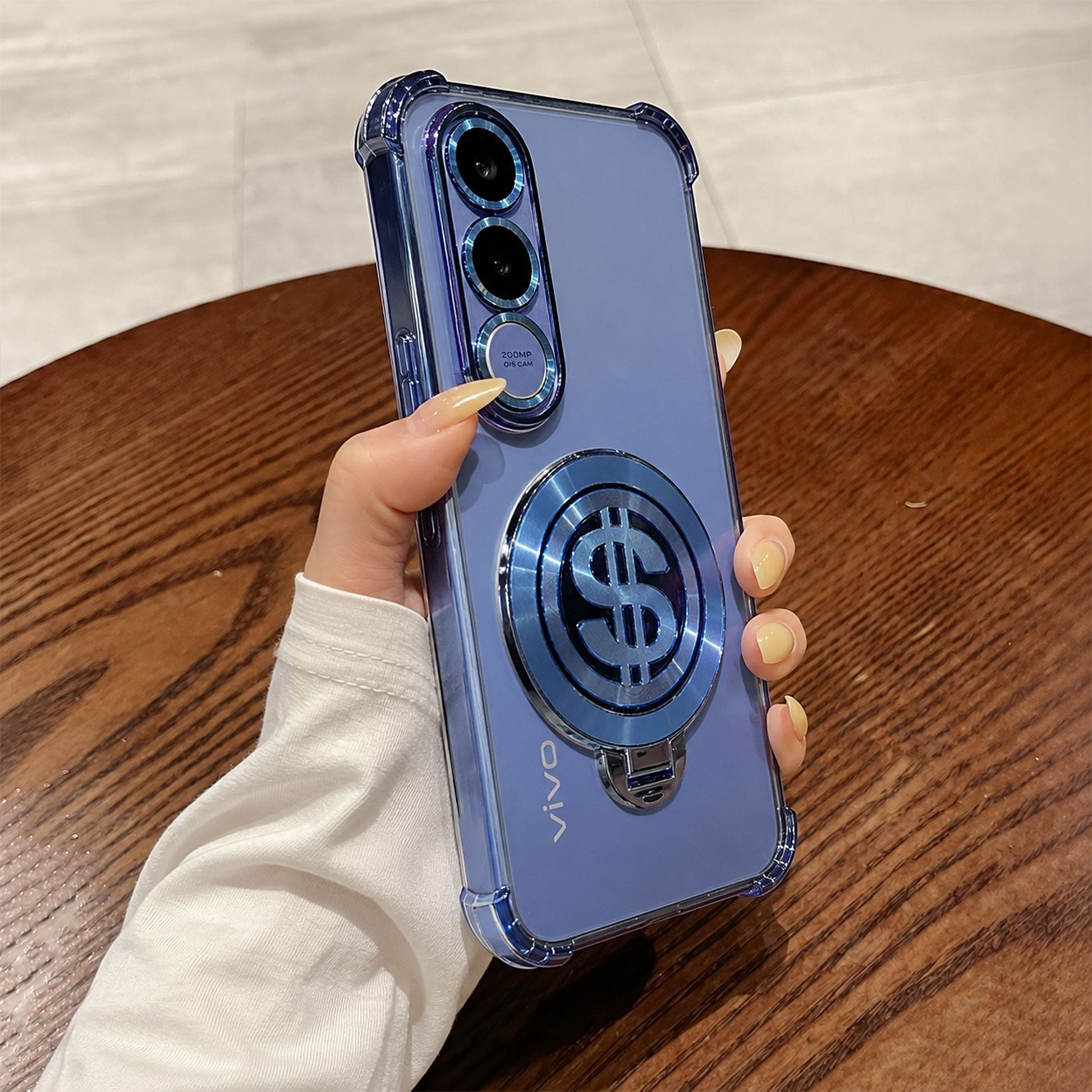 Vivo V70 FE 5G Four Corner Airbags 100% Original Astro Money Magnet Rotating Dollar Case