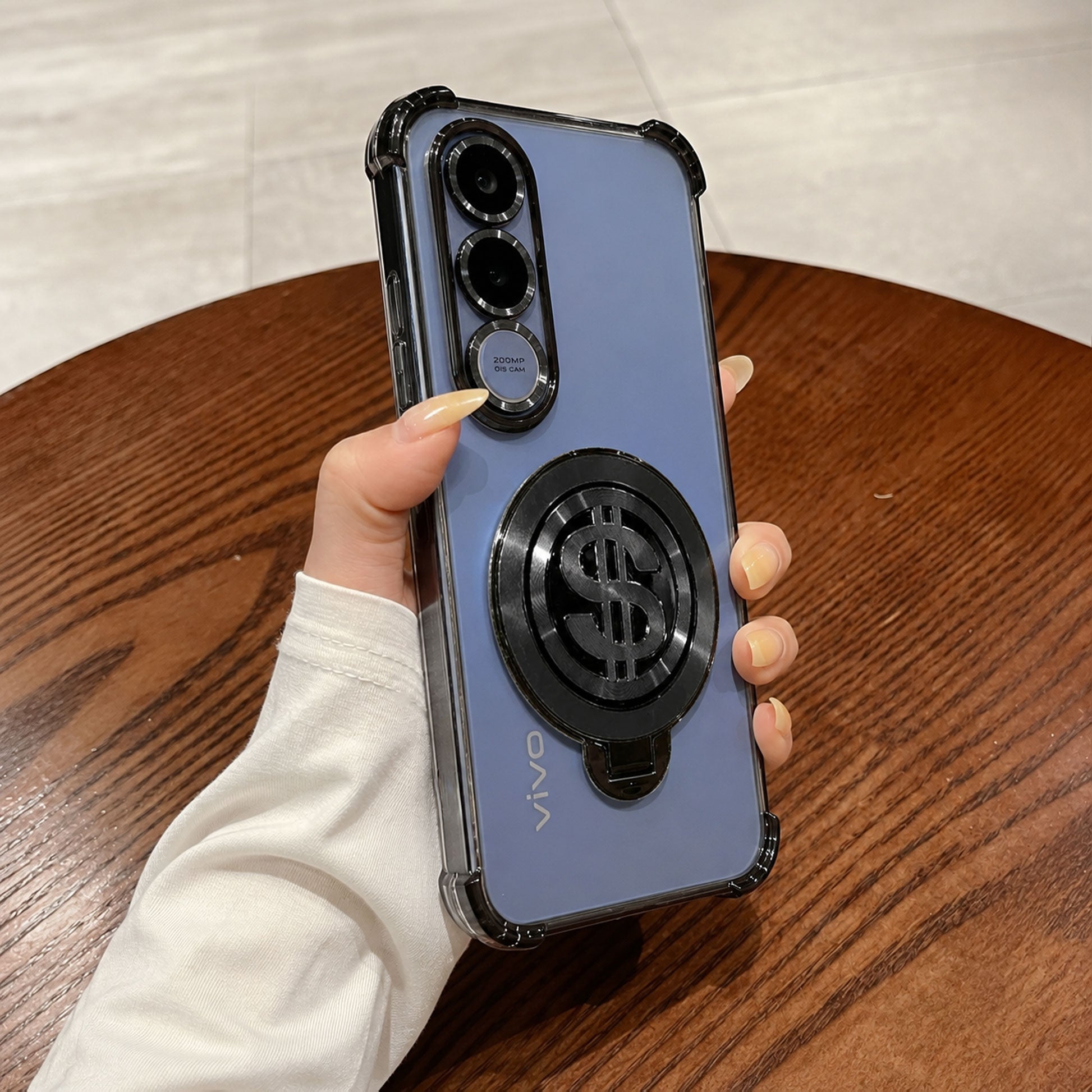 Vivo V70 FE 5G Four Corner Airbags 100% Original Astro Money Magnet Rotating Dollar Case