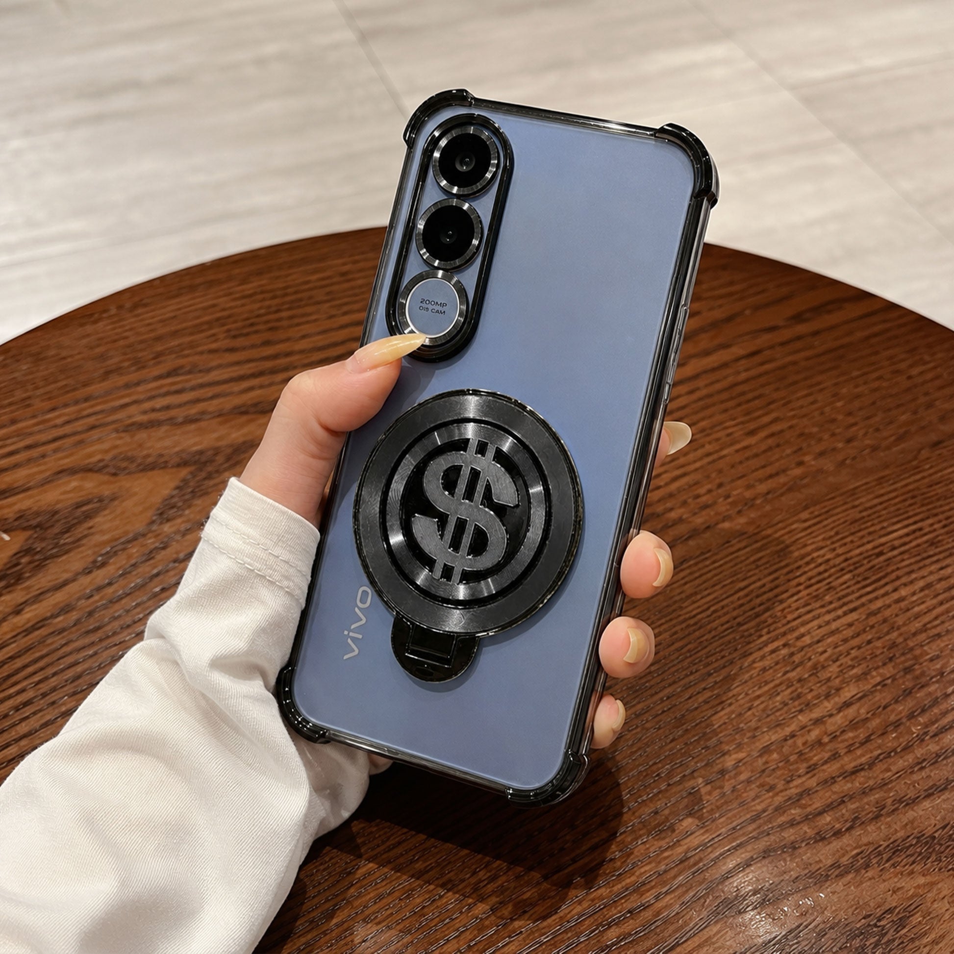 Vivo V70 FE 5G Four Corner Airbags 100% Original Astro Money Magnet Rotating Dollar Case