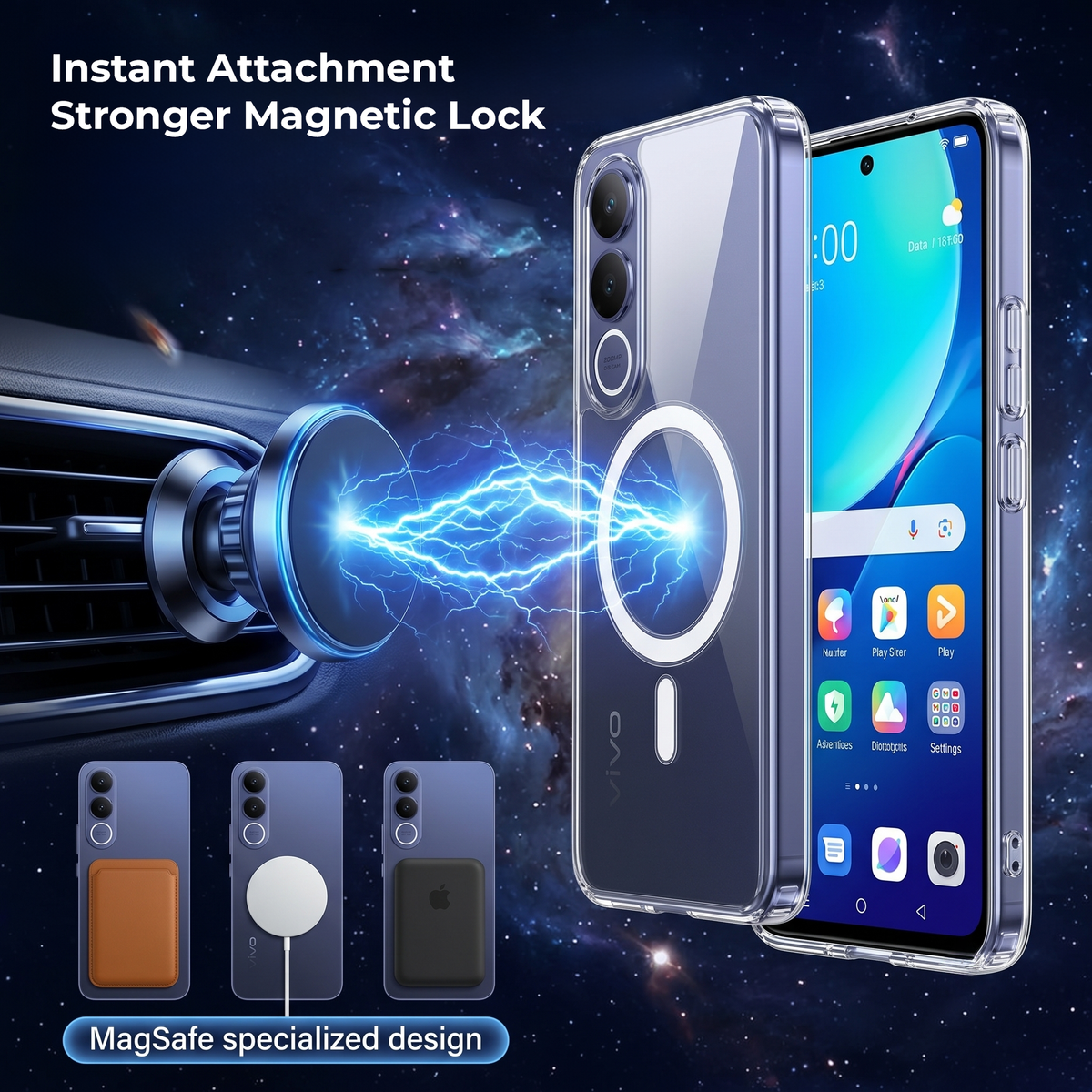 Vivo V70 FE 5G Clear Anti-Yellow MagSafe Protective Case