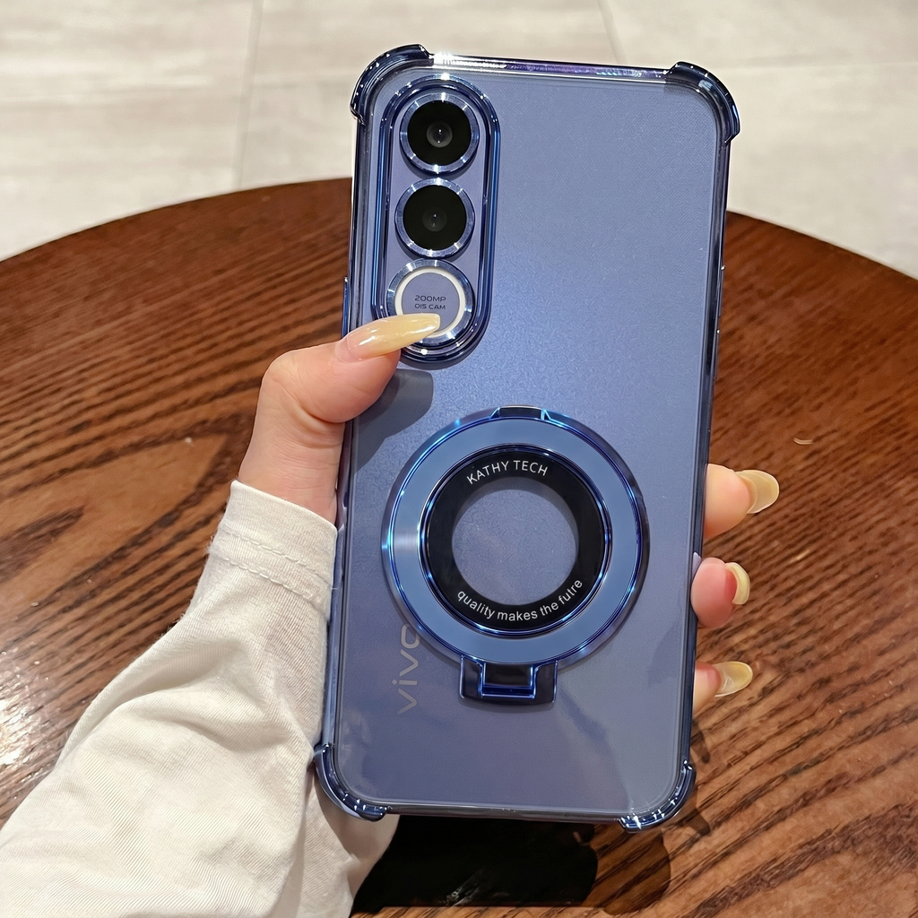 Vivo V70 FE 5G Original Luxury Magnifier Ring Stand Shockproof Airbags Corner Case