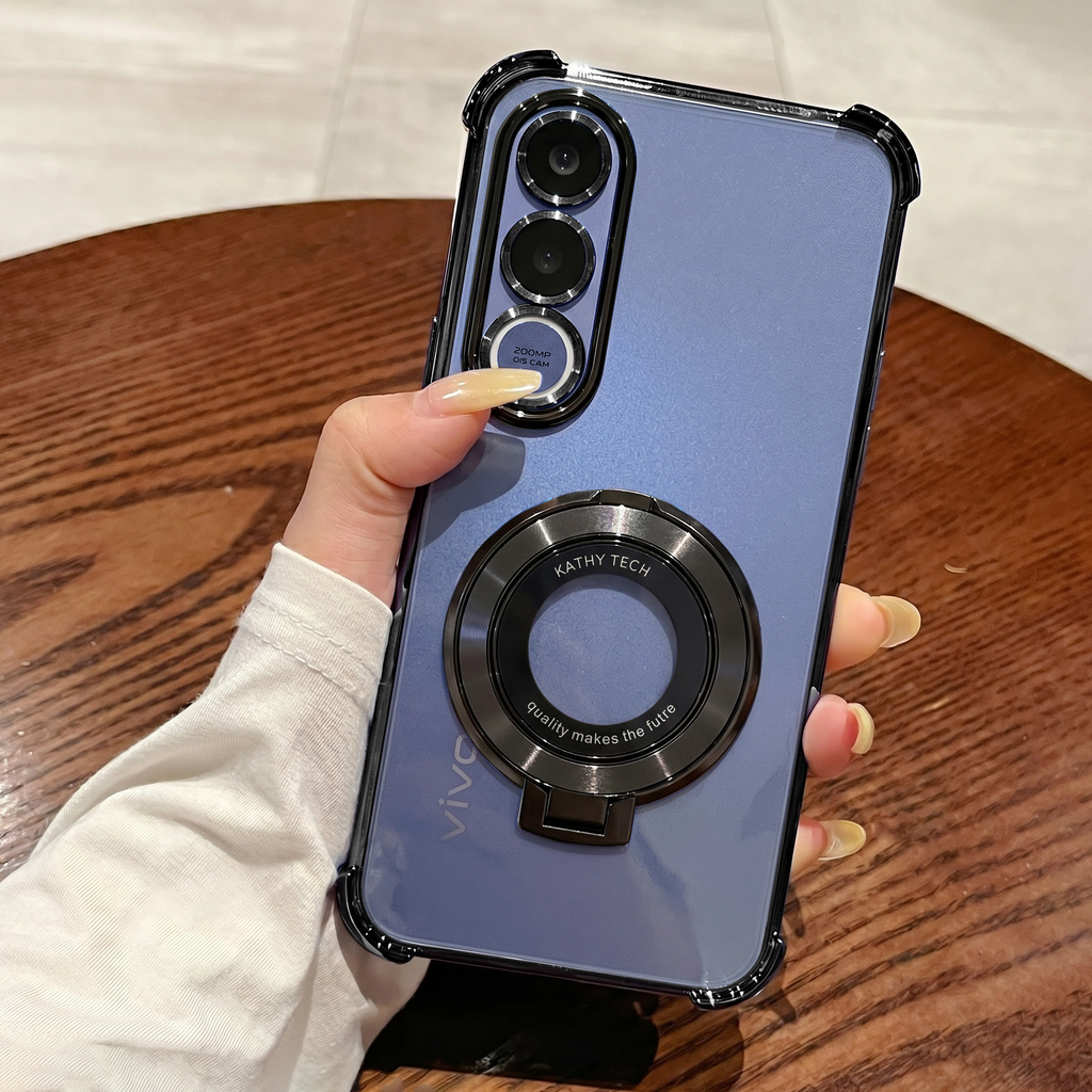 Vivo V70 FE 5G Original Luxury Magnifier Ring Stand Shockproof Airbags Corner Case