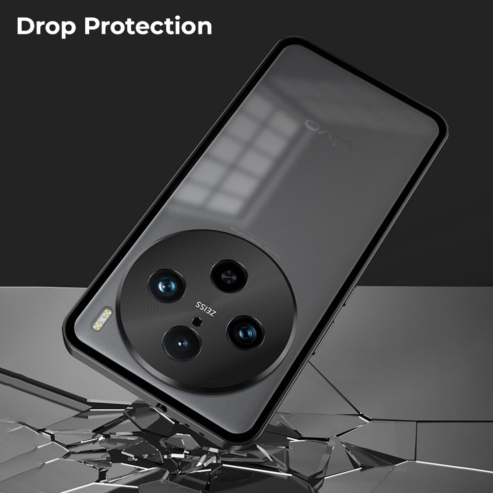 Vivo X200 5G Aluminium Metal Bumper Shield Transparent Back Case