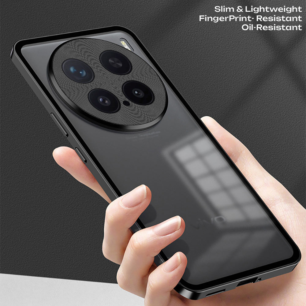 Vivo X200 Pro 5G Aluminium Metal Bumper Shield Transparent Back Case