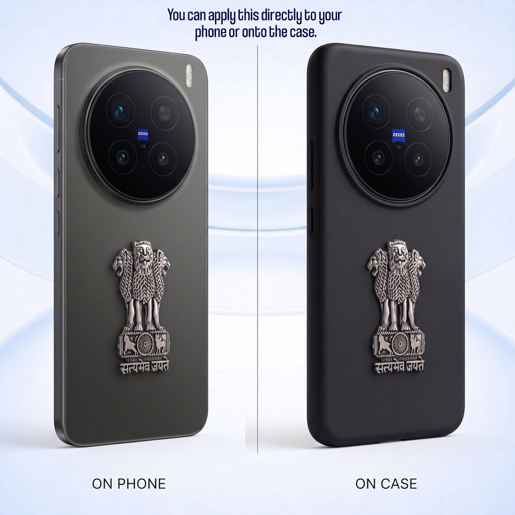Vivo X200 Pro 5G Compatible Satyamev Jayate 3D Metal Emblem Sticker
