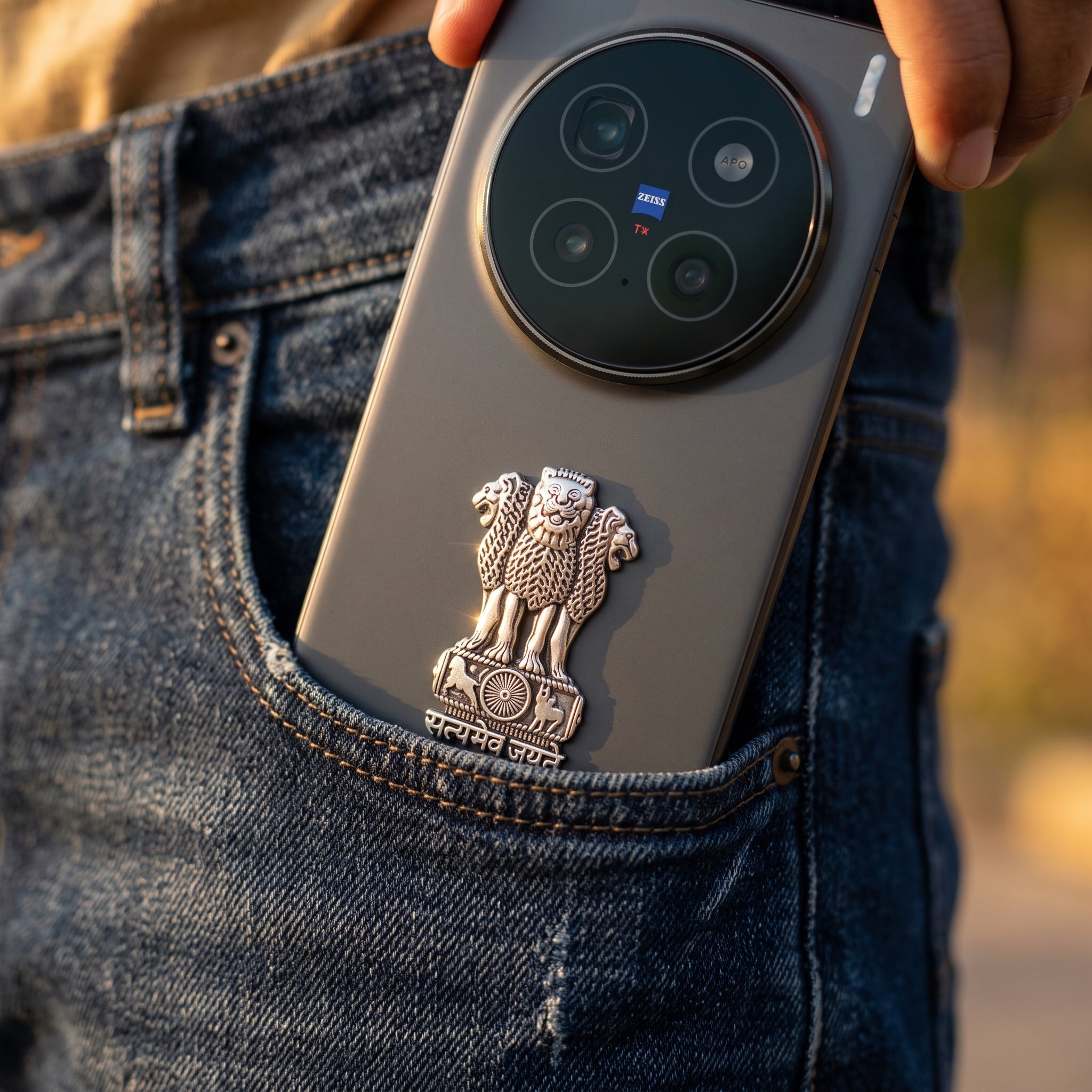 Vivo X200 Pro 5G Compatible Satyamev Jayate 3D Metal Emblem Sticker