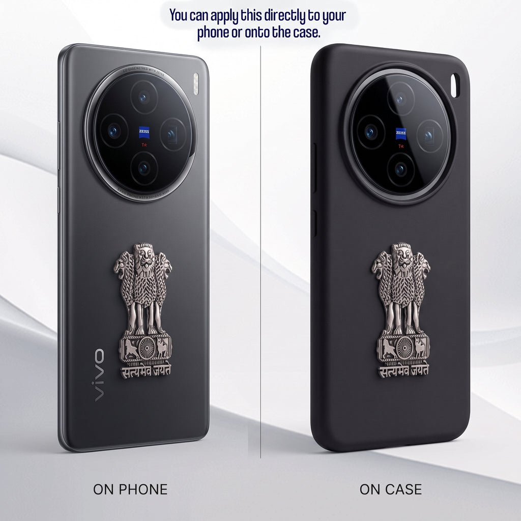 Vivo X200 5G Compatible Satyamev Jayate 3D Metal Emblem Sticker