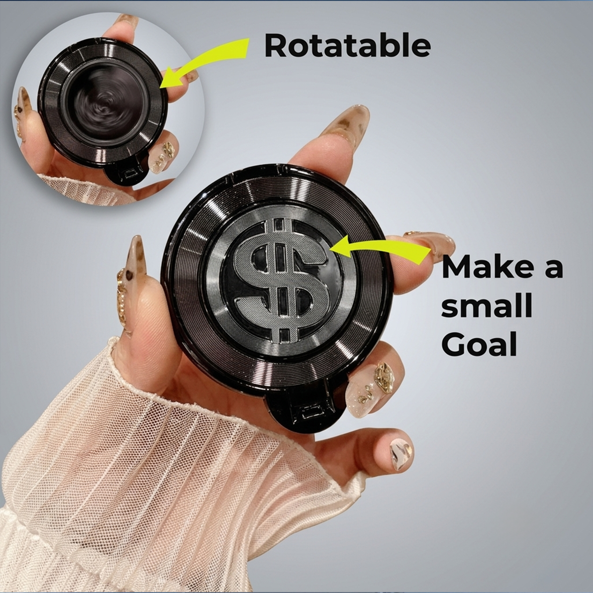 Vivo Y200 5G Four Corner Airbags 100% Original Astro Money Magnet Rotating Dollar Case