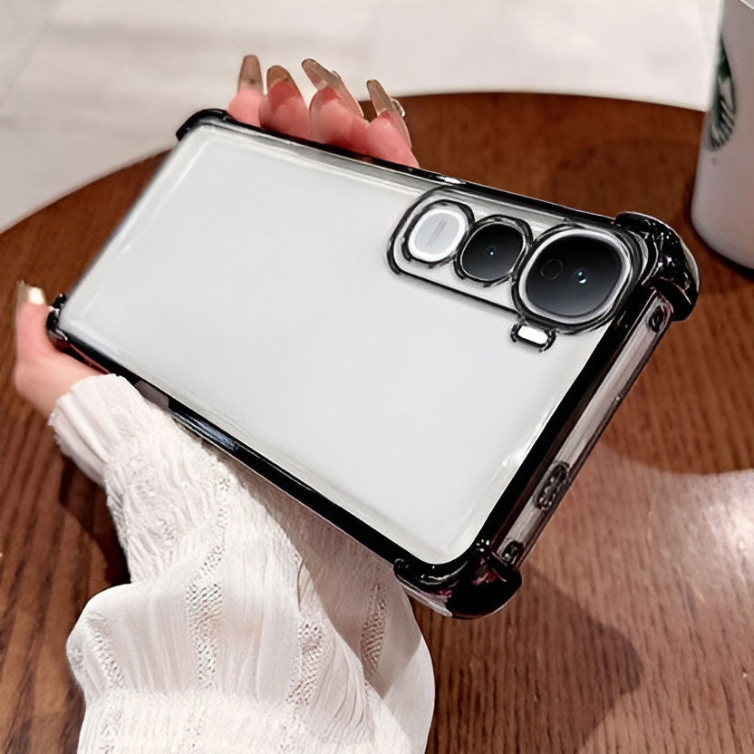 Vivo Y400 Pro 5G Transparent Shockproof Case With Airbag Corners (Buy 1 Get 1 Free Surprise Cover)