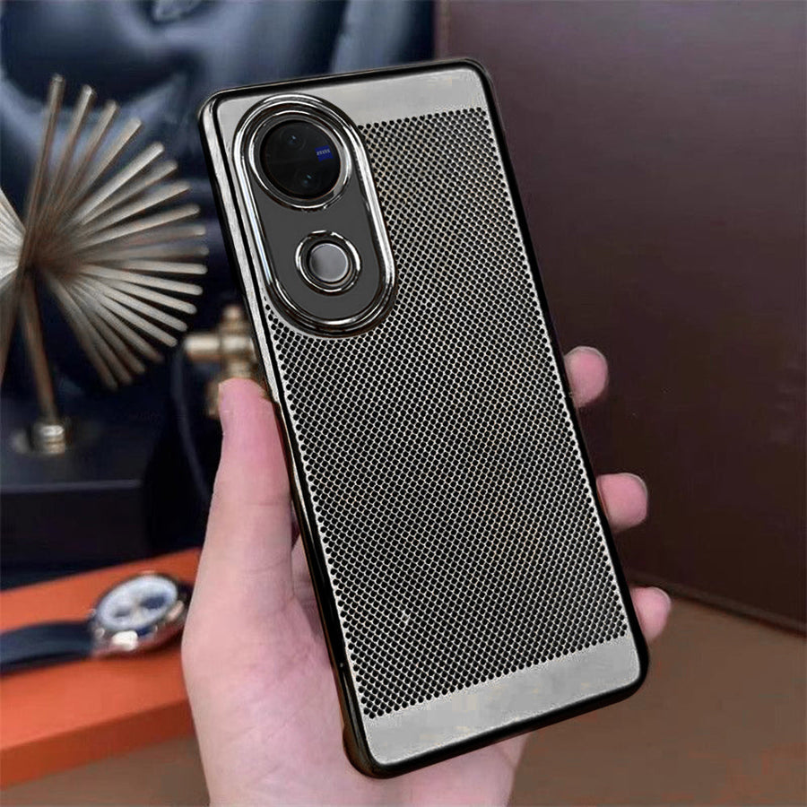 Vivo V50 5G New Mesh Red Electroplated Precision Heat Dissipation Case