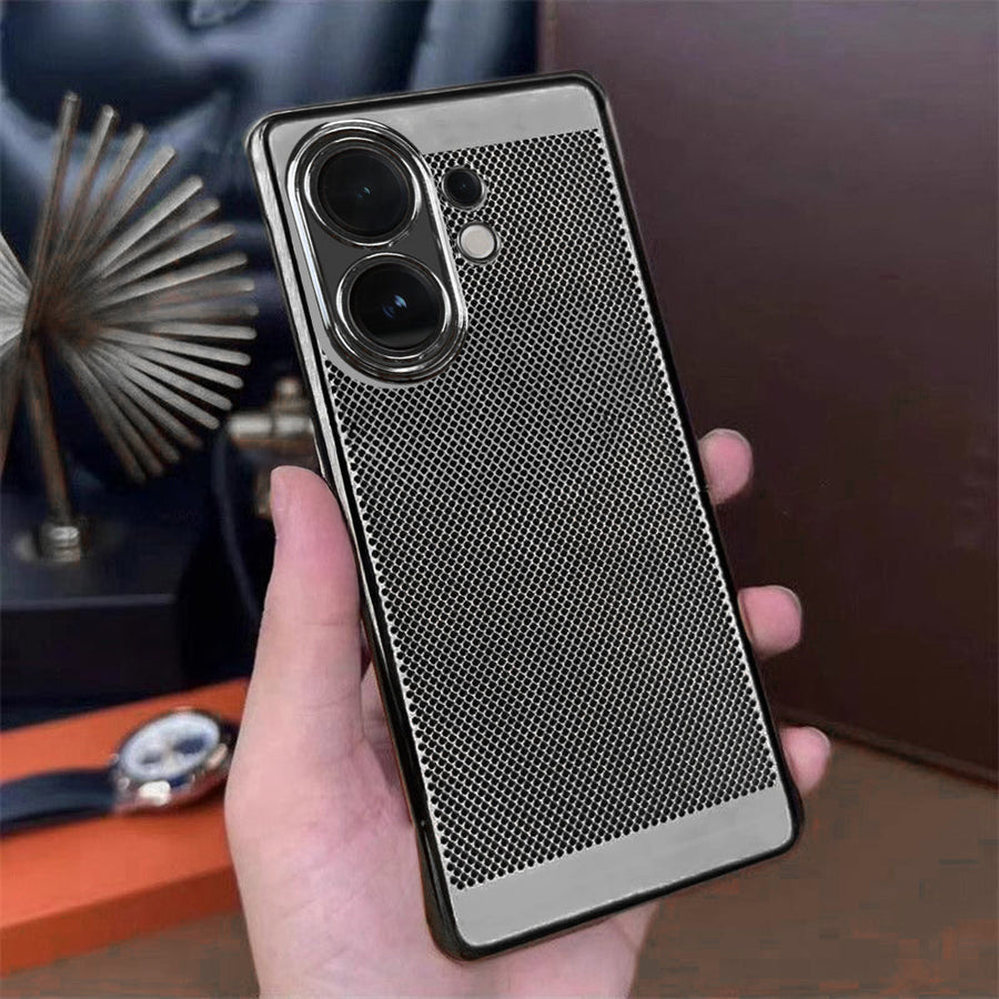Vivo V60 5G New Mesh Red Electroplated Precision Heat Dissipation Case