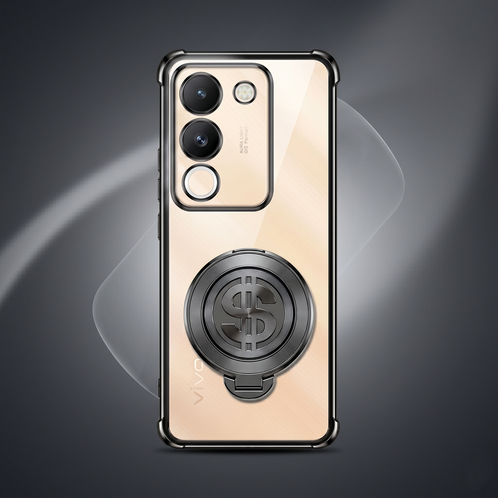 Vivo Y200 5G Four Corner Airbags 100% Original Astro Money Magnet Rotating Dollar Case