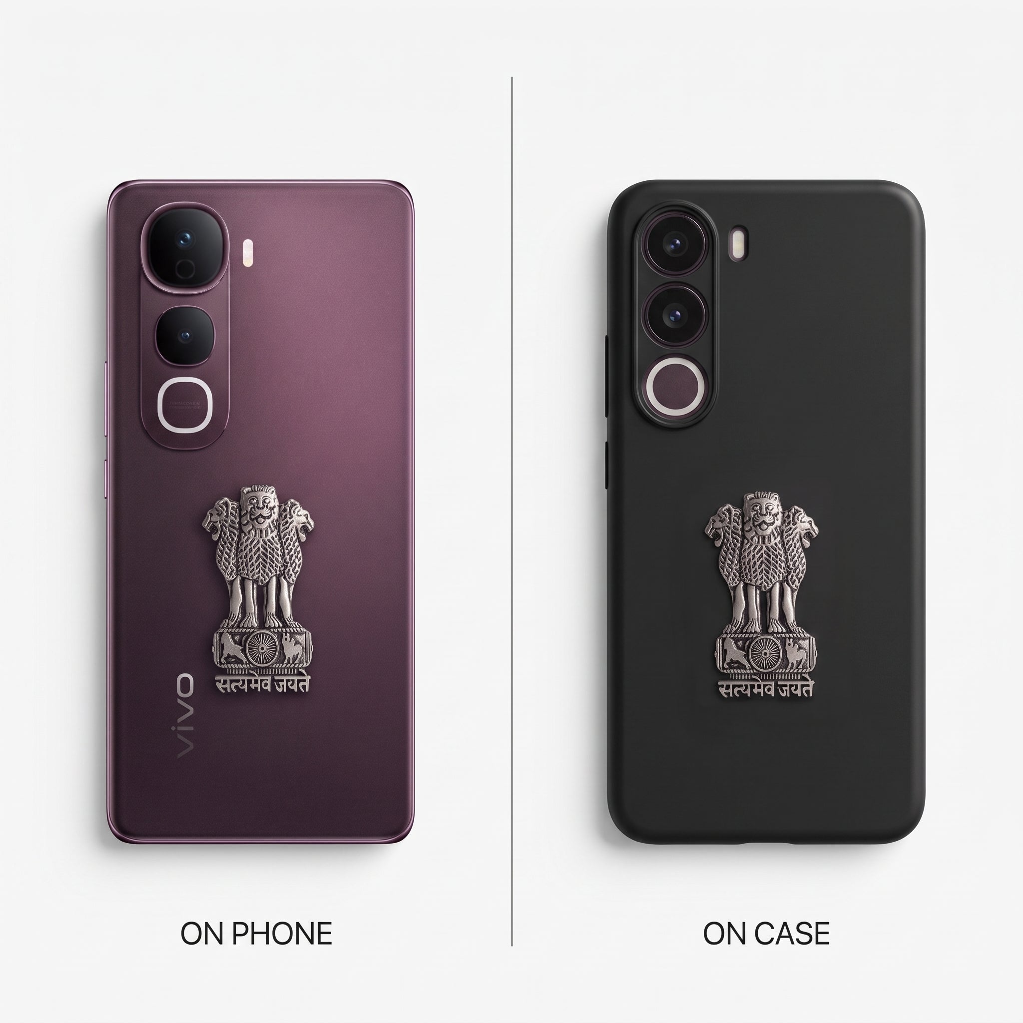Vivo Y400 Pro 5G Compatible Satyamev Jayate 3D Metal Emblem Sticker