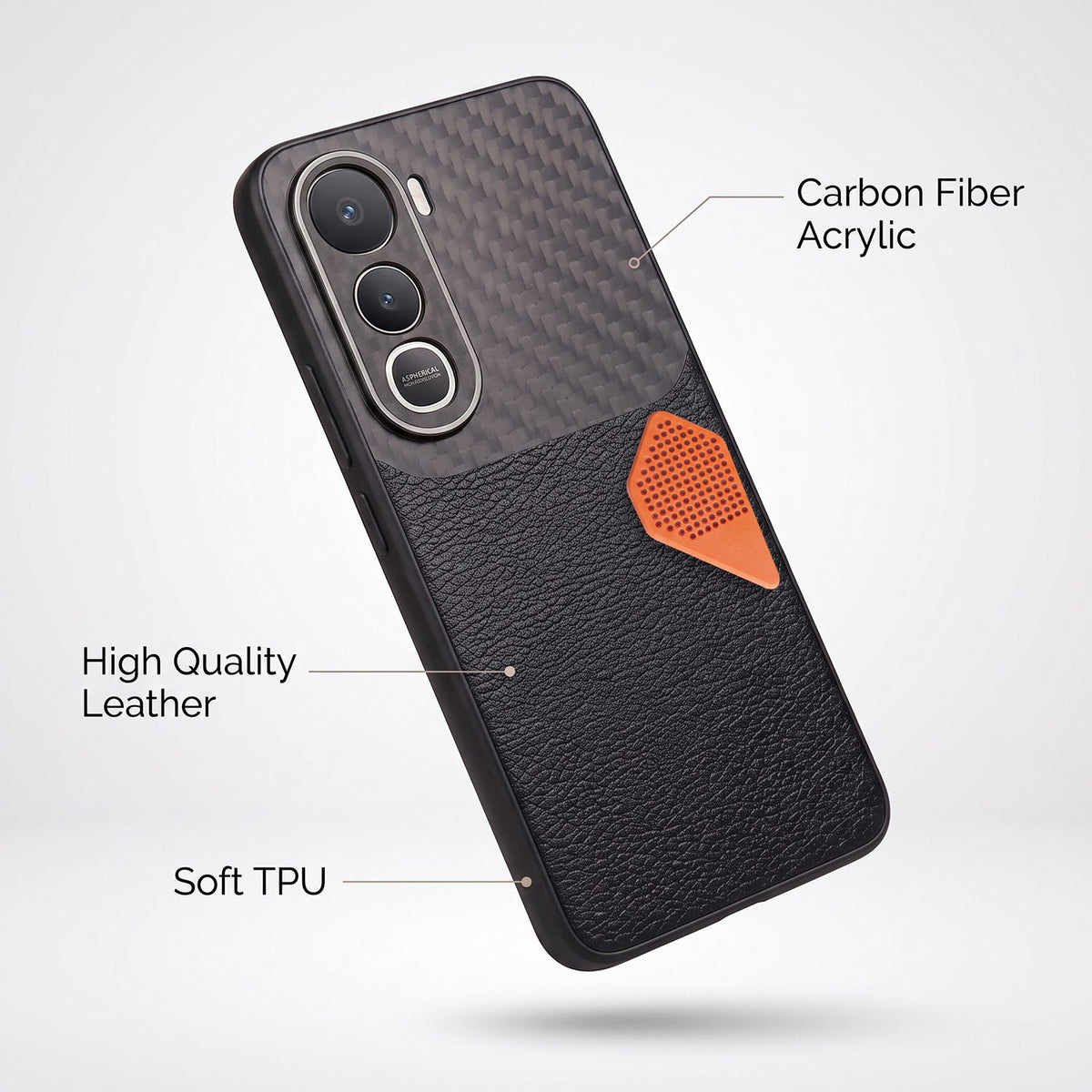 Vivo Y400 Pro 5G Carbon Fiber Heat Dissipation Leather Hybrid Phone Case
