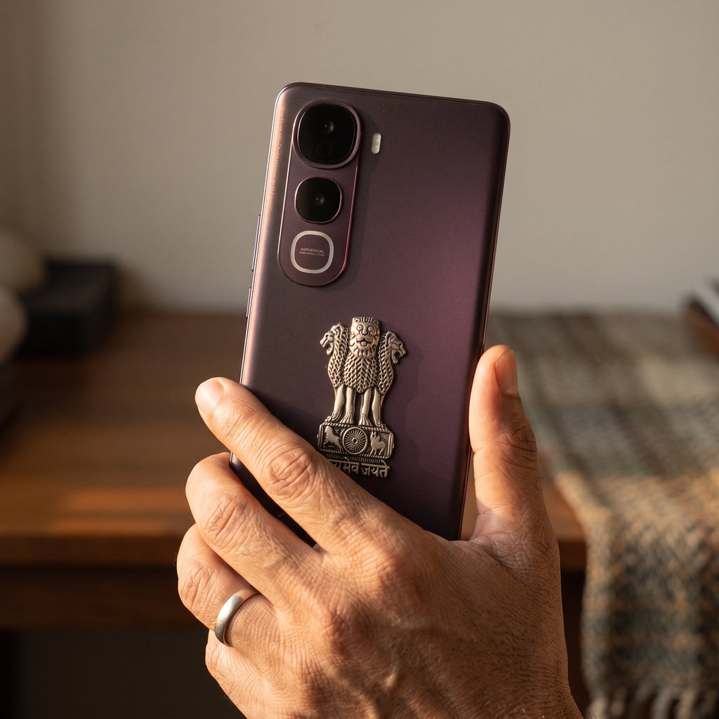 Vivo Y400 Pro 5G Compatible Satyamev Jayate 3D Metal Emblem Sticker