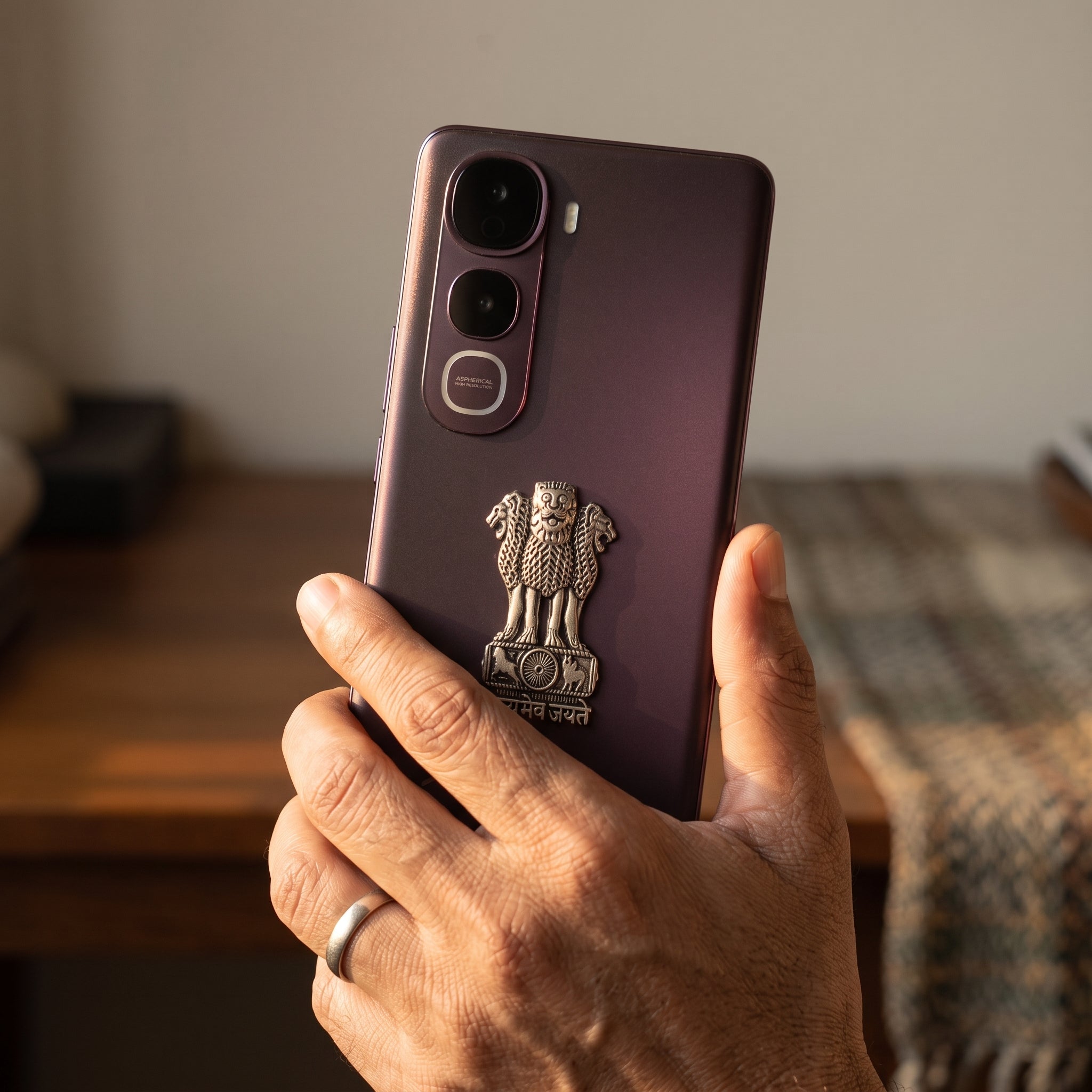 Vivo Y400 Pro 5G Compatible Satyamev Jayate 3D Metal Emblem Sticker