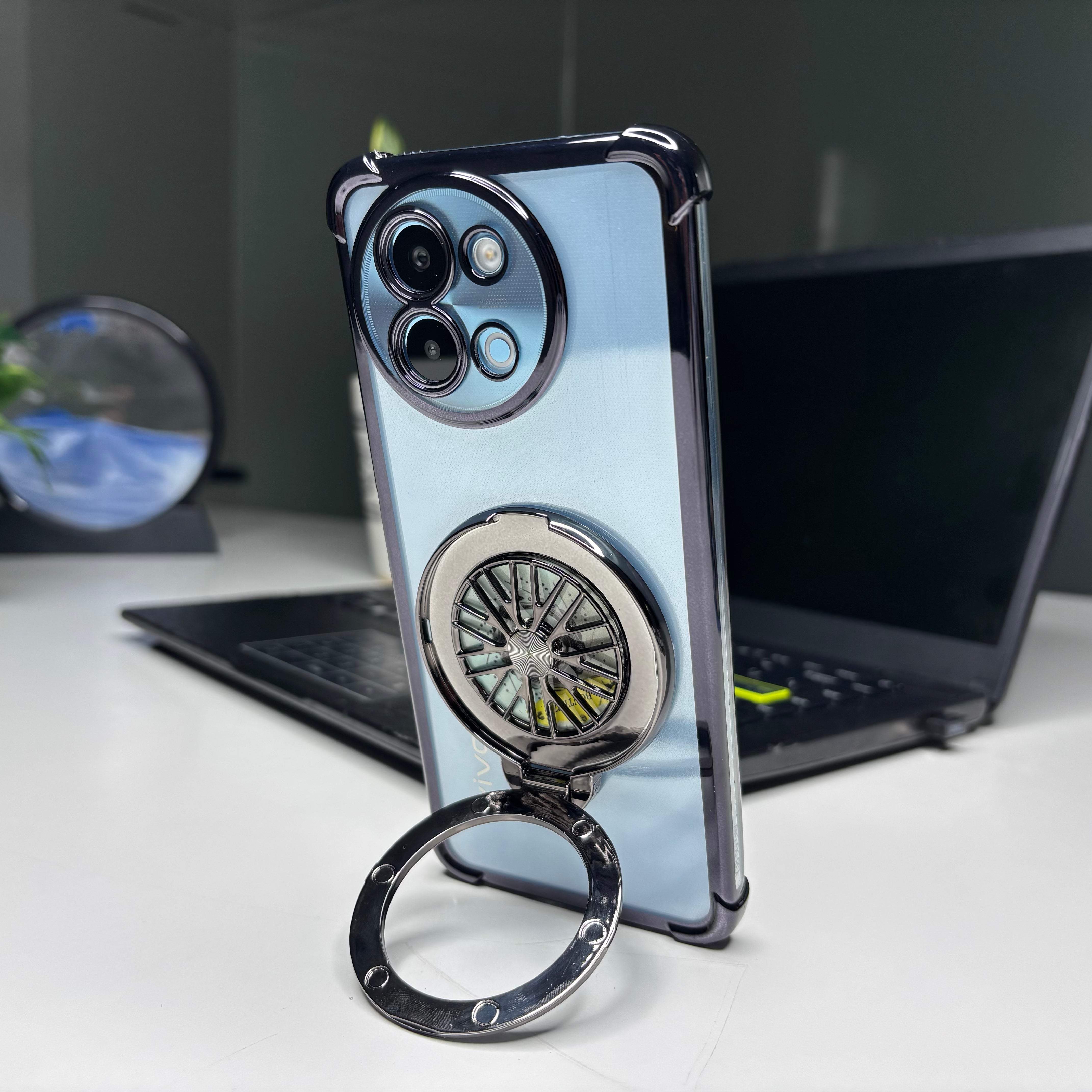 Vivo V30e 5G Premium Stress Buster Wheel Rotating Shockproof Airbags Case