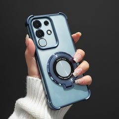Vivo T4x 5G Original Luxury Magnifier Ring Stand Shockproof Airbags Corner Case