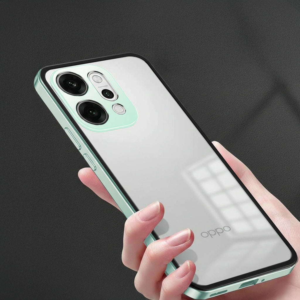 Oppo Reno 14 Pro 5G Aluminium Metal Bumper Shield Transparent Back Case