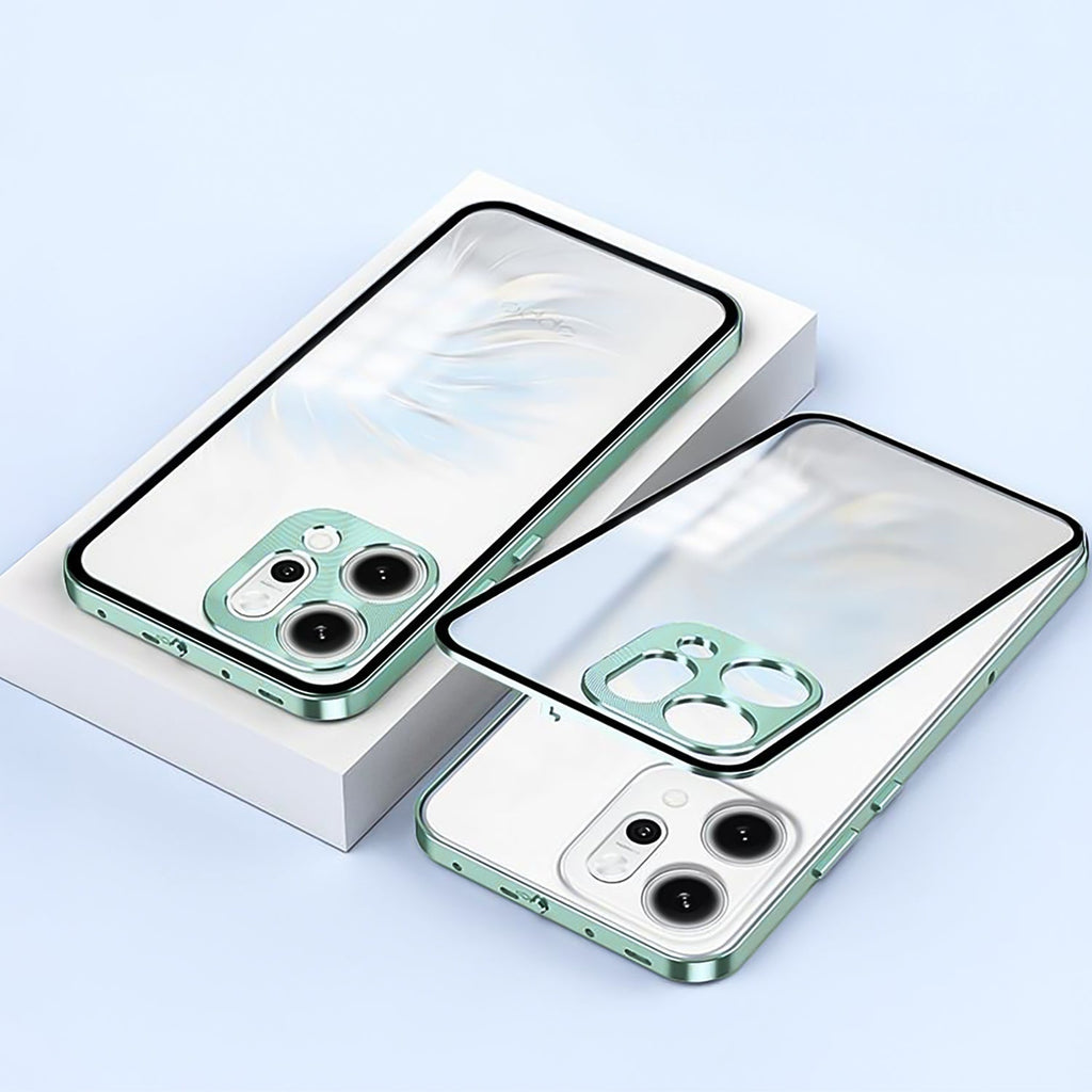 Oppo Reno 14 Pro 5G Aluminium Metal Bumper Shield Transparent Back Case