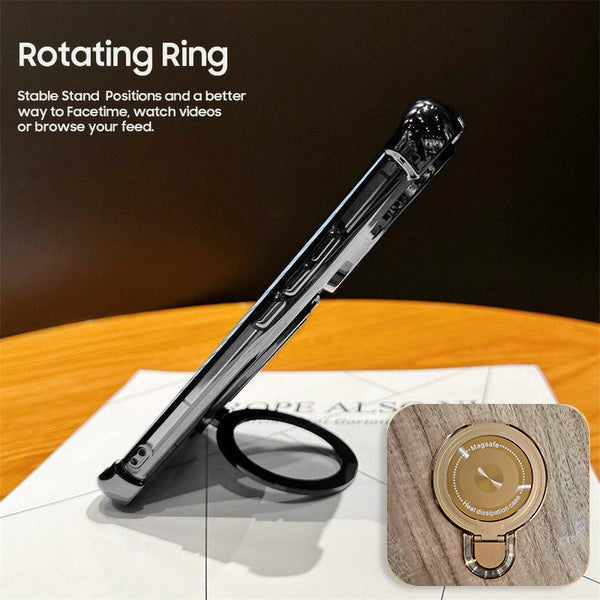 Vivo T4 5G Luxury Four Corner Invincible Bracket Ring Stand Case