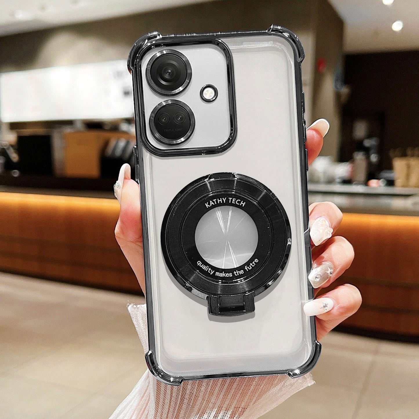 OnePlus Nord CE3 5G Original Luxury Magnifier Ring Stand Shockproof Airbags Corner Case