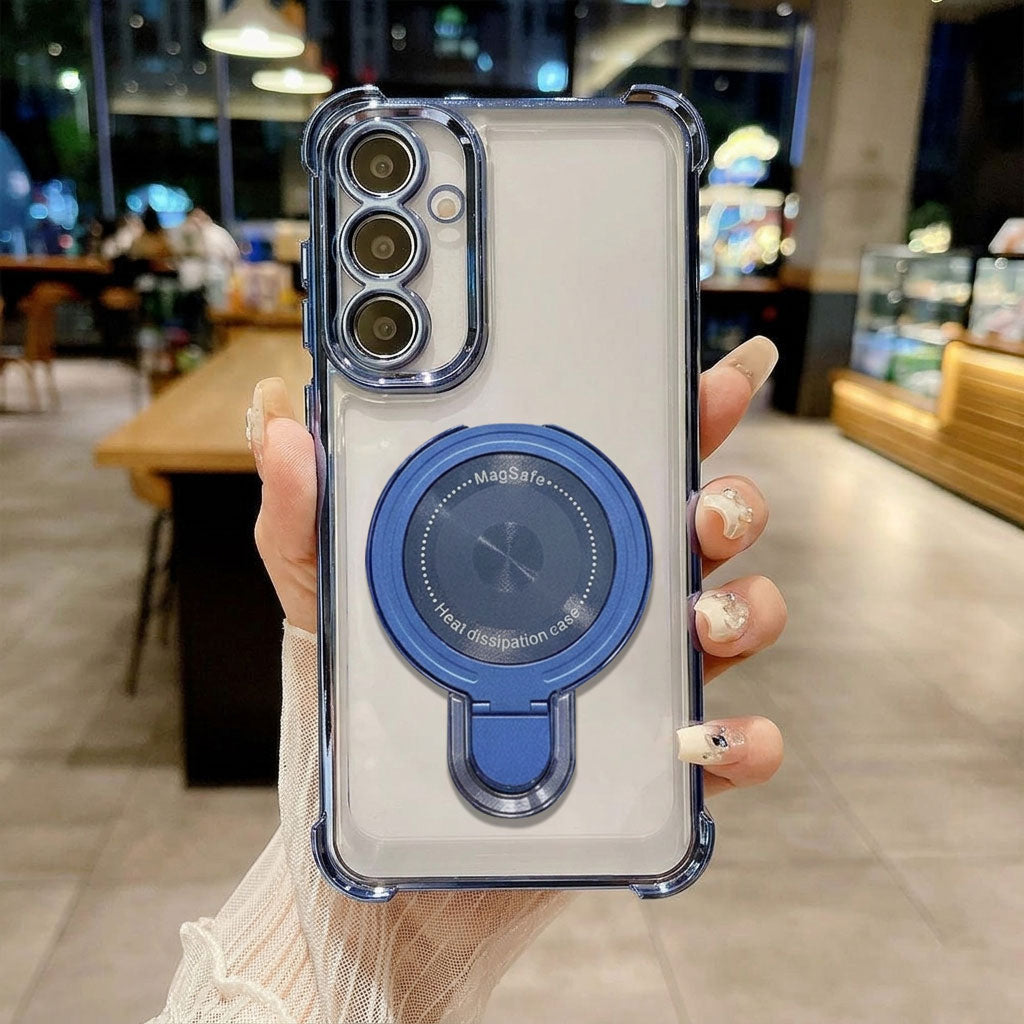 Samsung Galaxy A17 5G Luxury Four Corner Invincible Bracket Ring Stand Case