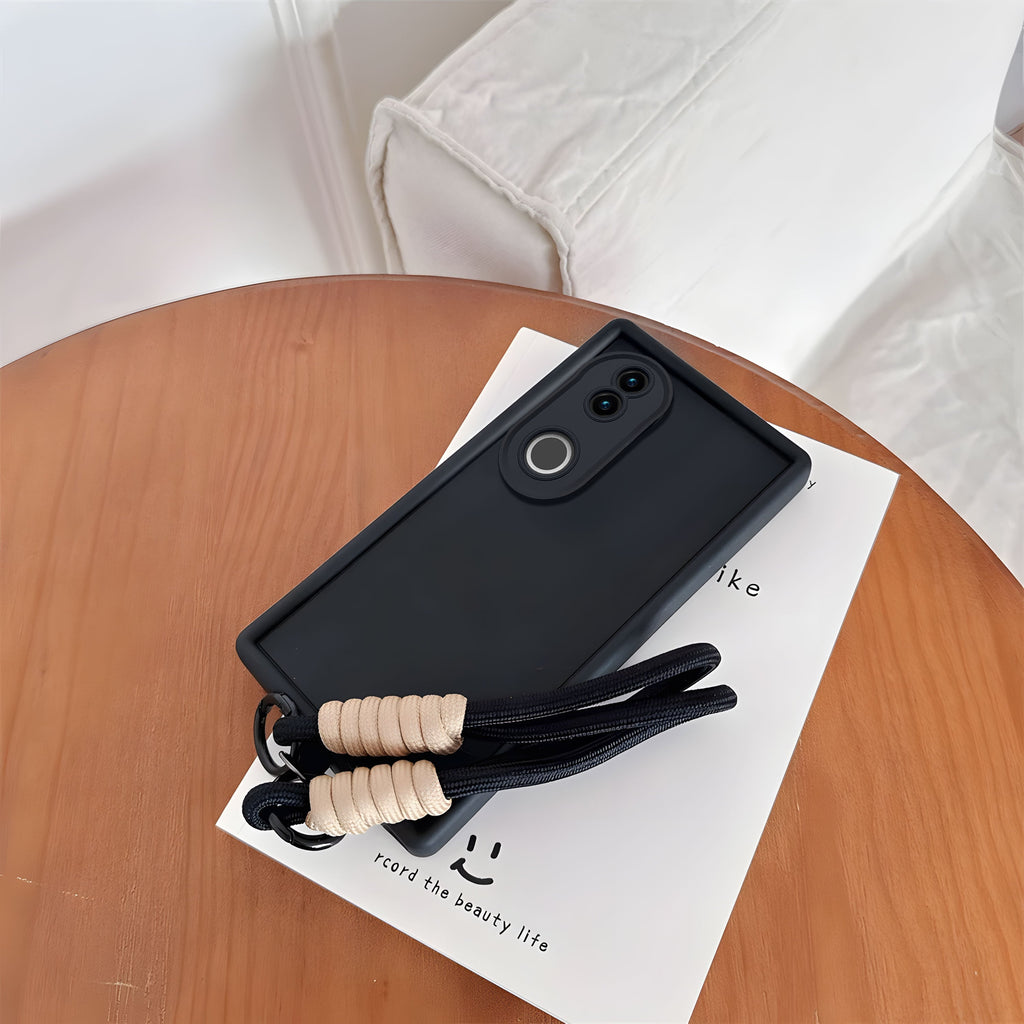 Vivo V50 5G Luxury Silicone Matte Case with Wrist Strap
