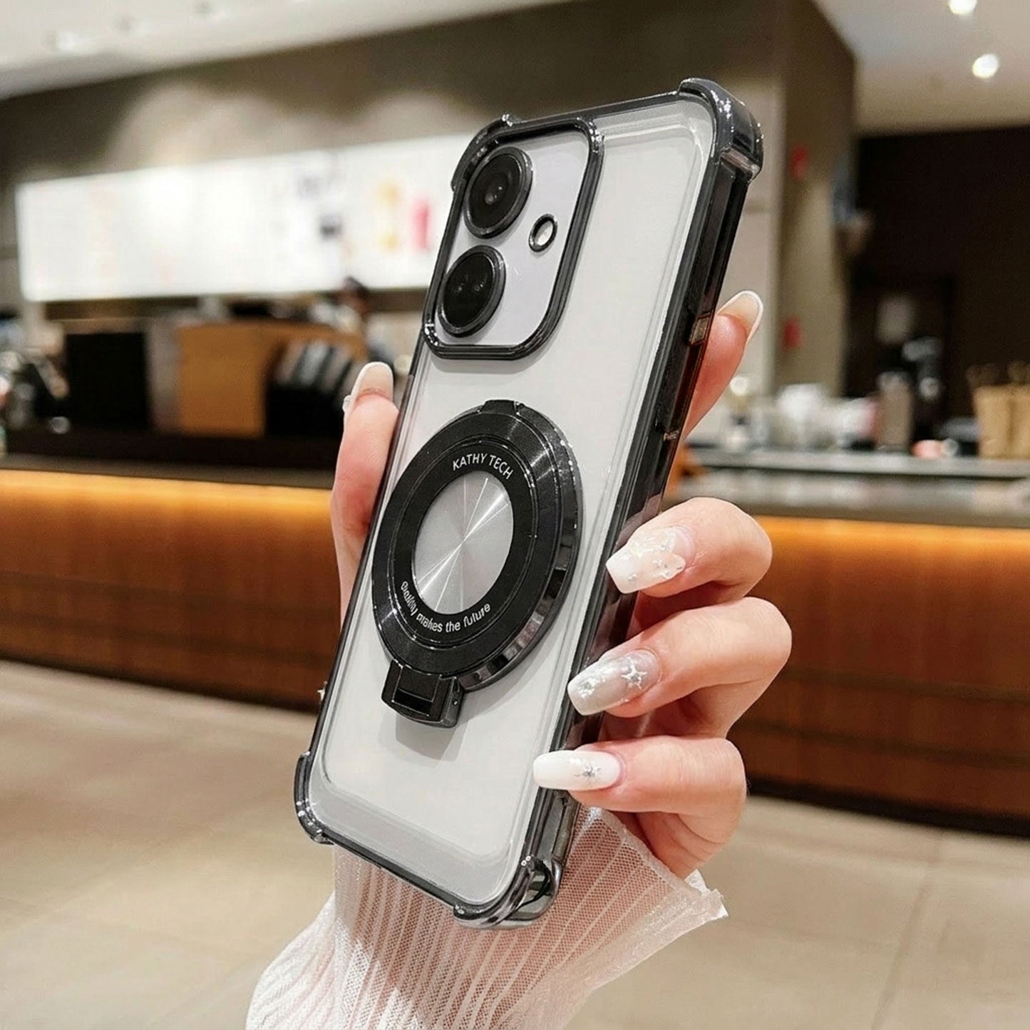 OnePlus Nord CE3 5G Original Luxury Magnifier Ring Stand Shockproof Airbags Corner Case