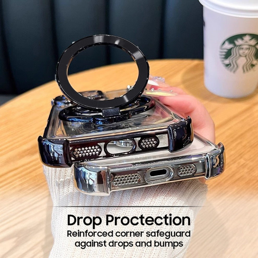 Motorola Edge 70 5G Luxury Four Corner Invincible Bracket Ring Stand Case