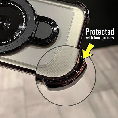 Vivo T4 5G Luxury Four Corner Invincible Bracket Ring Stand Case