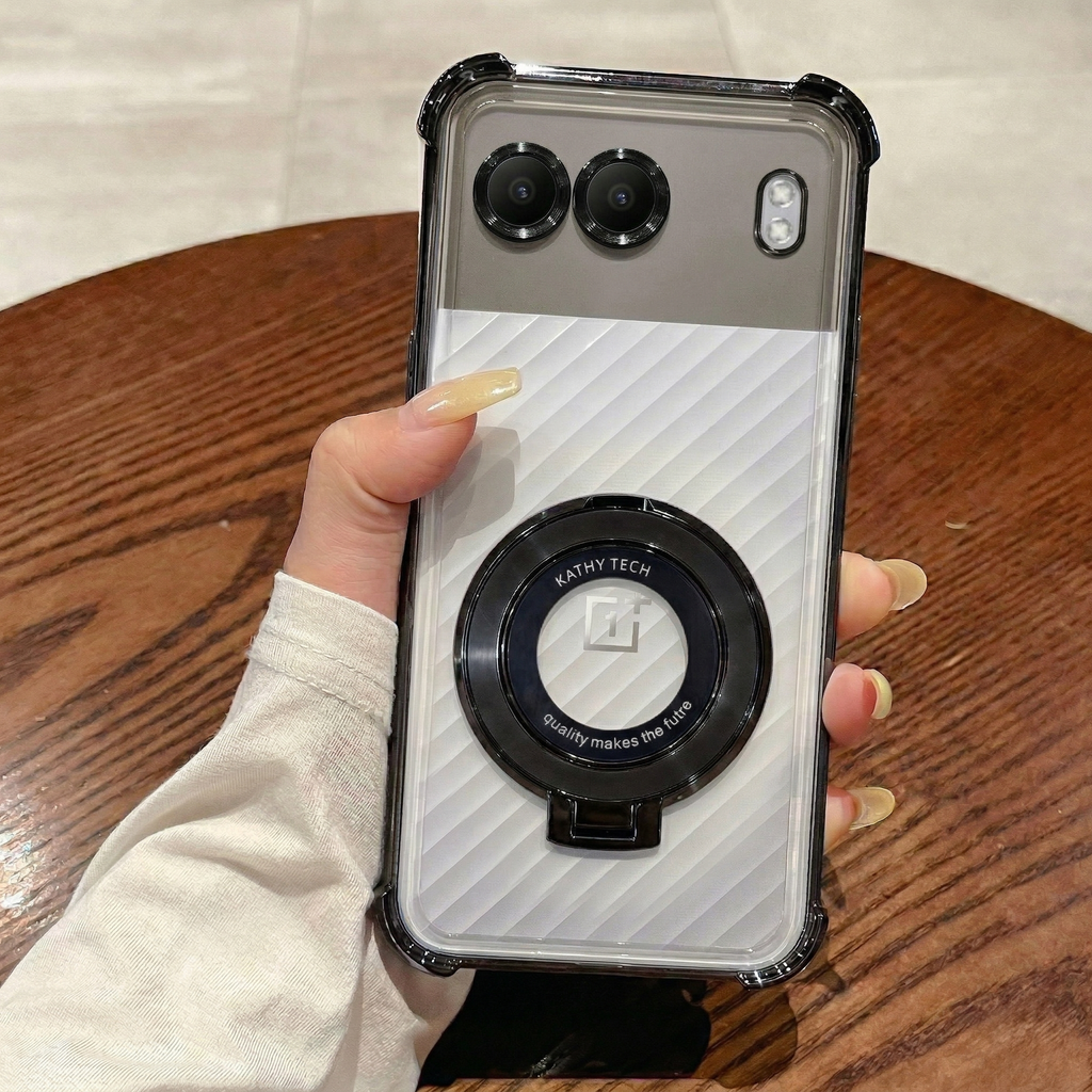 OnePlus Nord 4 5G Original Luxury Magnifier Ring Stand Shockproof Airbags Corner Case