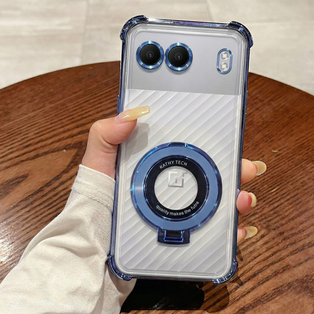 OnePlus Nord 4 5G Original Luxury Magnifier Ring Stand Shockproof Airbags Corner Case