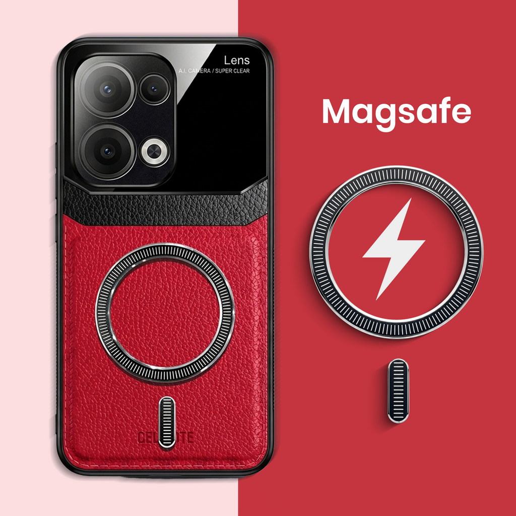 Oppo Reno 13 5G Premium Magsafe Magnetic Leather Lens Protective Case