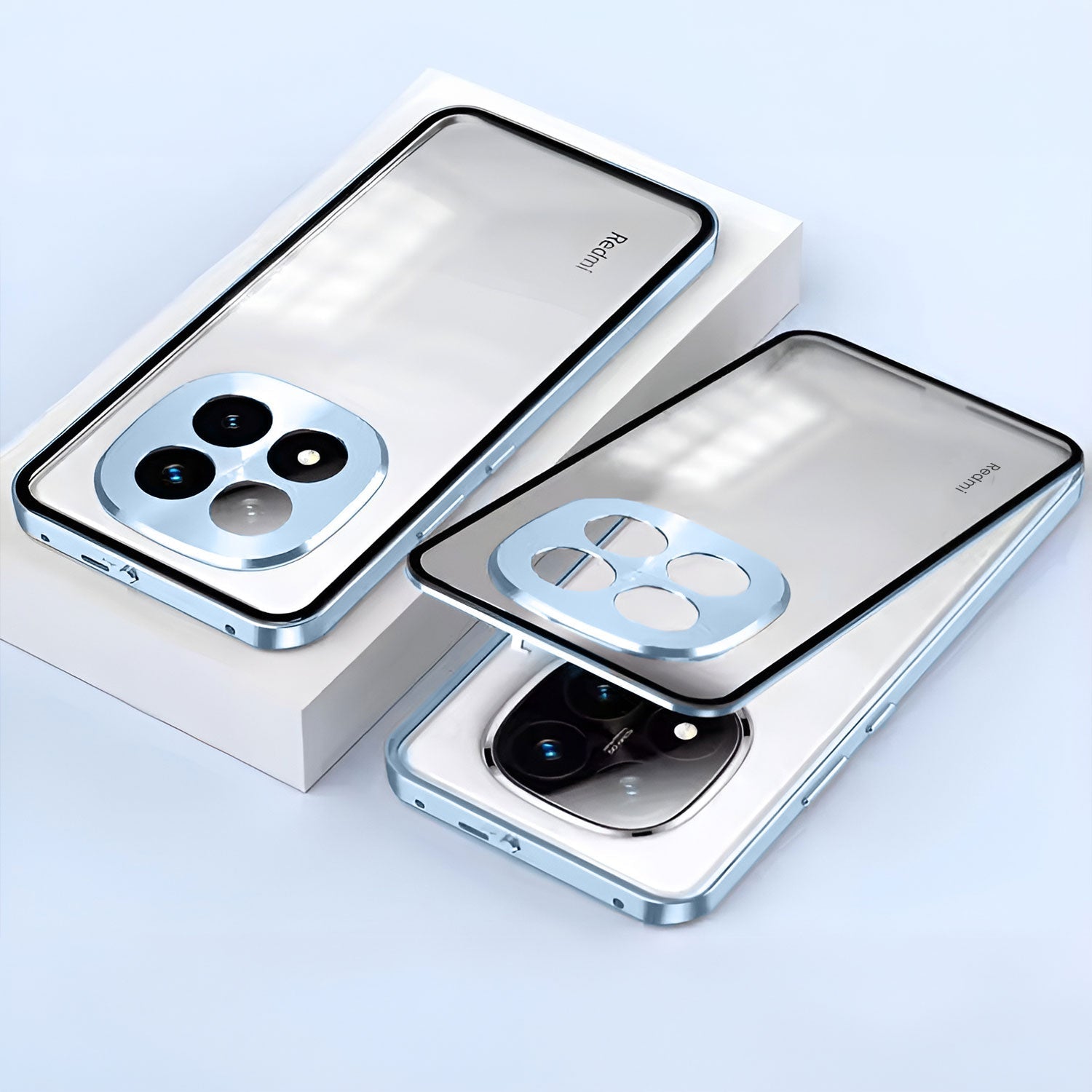Redmi Note 14 Pro+ 5G Aluminium Metal Bumper Shield Transparent Back Case