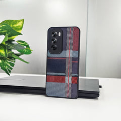 Oppo Reno12 5G Luxury Grid Pattern Glass Back Shockproof Case