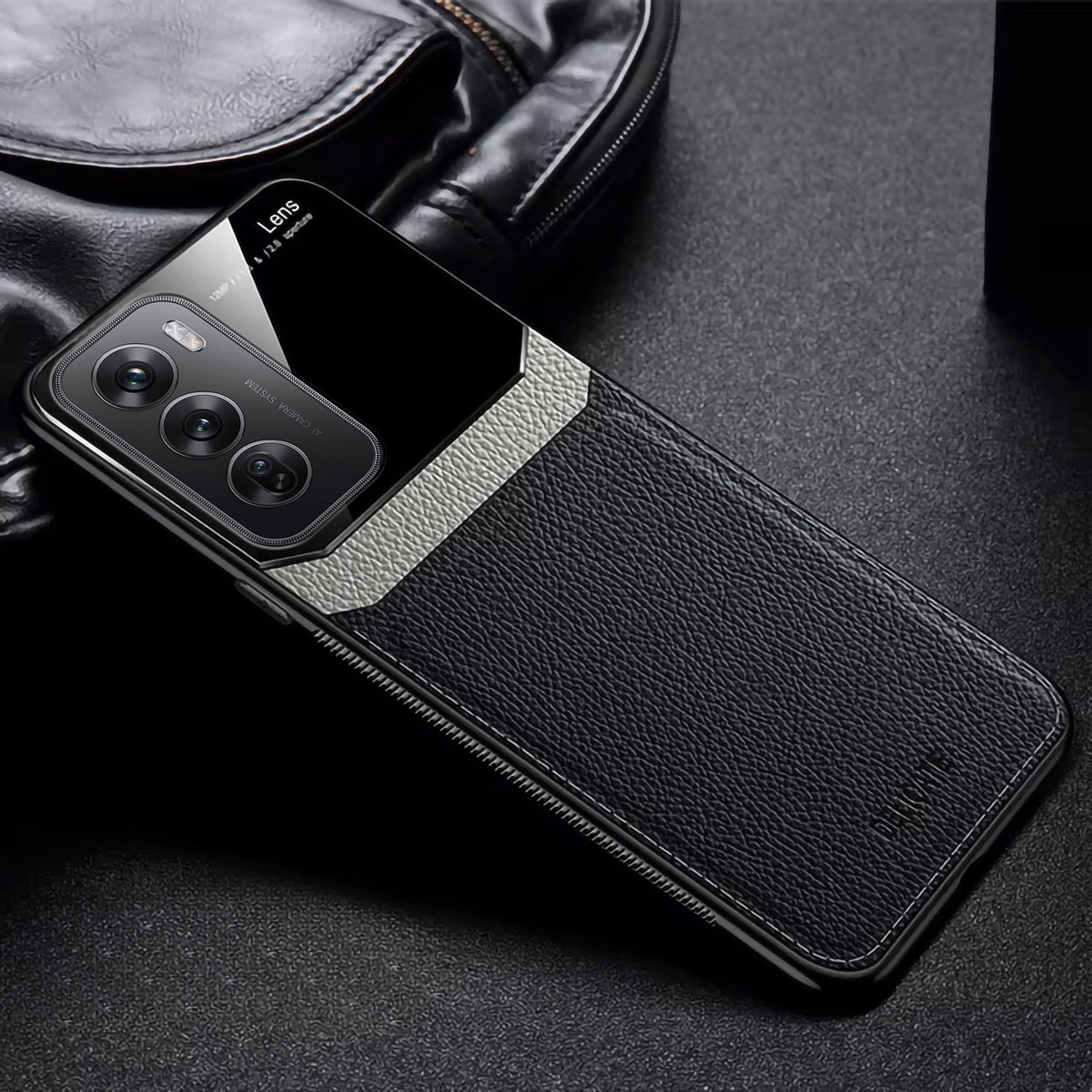 Oppo Reno 12 Pro 5G Premium Leather Lens Protective Case