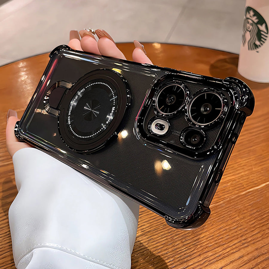 Oppo Reno 13 5G Luxury Four Corner Invincible Bracket Ring Stand Case