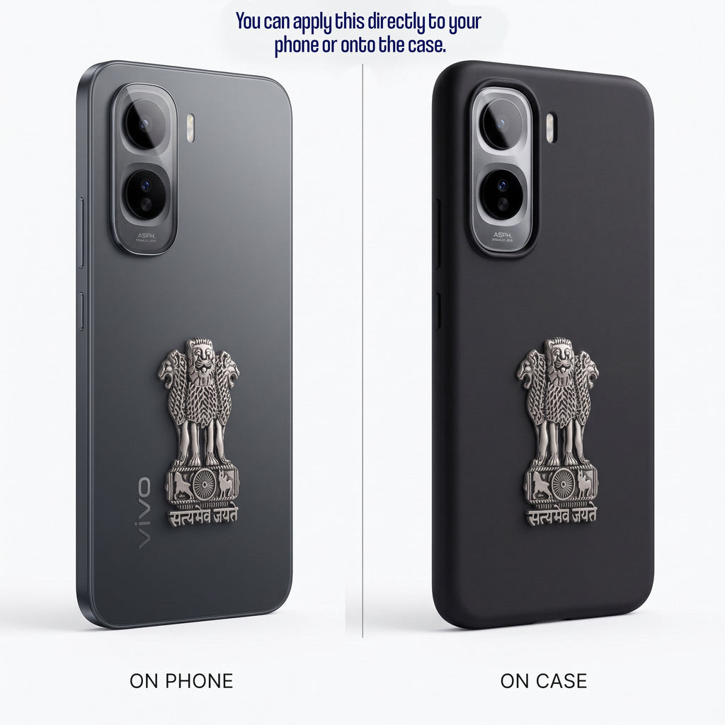 Vivo T5 Pro 5G Compatible Satyamev Jayate 3D Metal Emblem Sticker