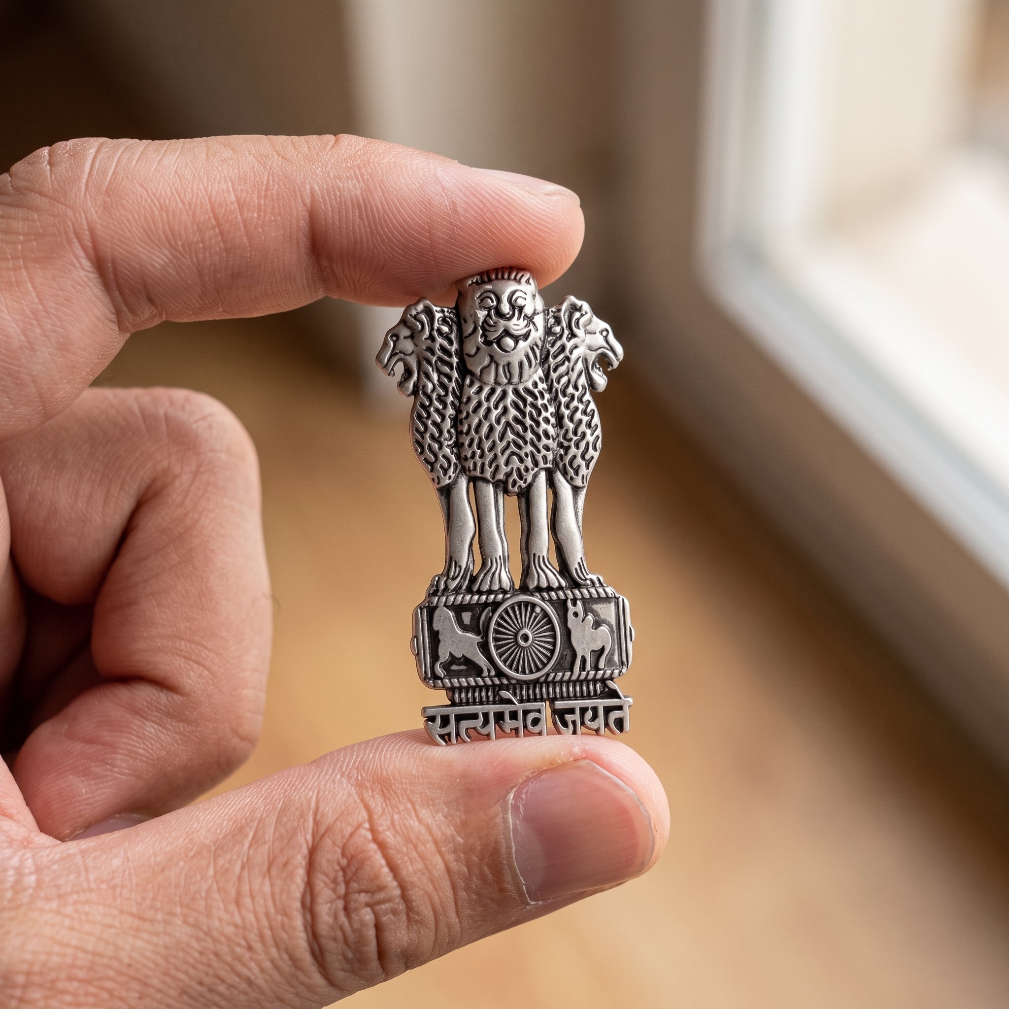 Vivo Y200 Pro 5G Compatible Satyamev Jayate 3D Metal Emblem Sticker
