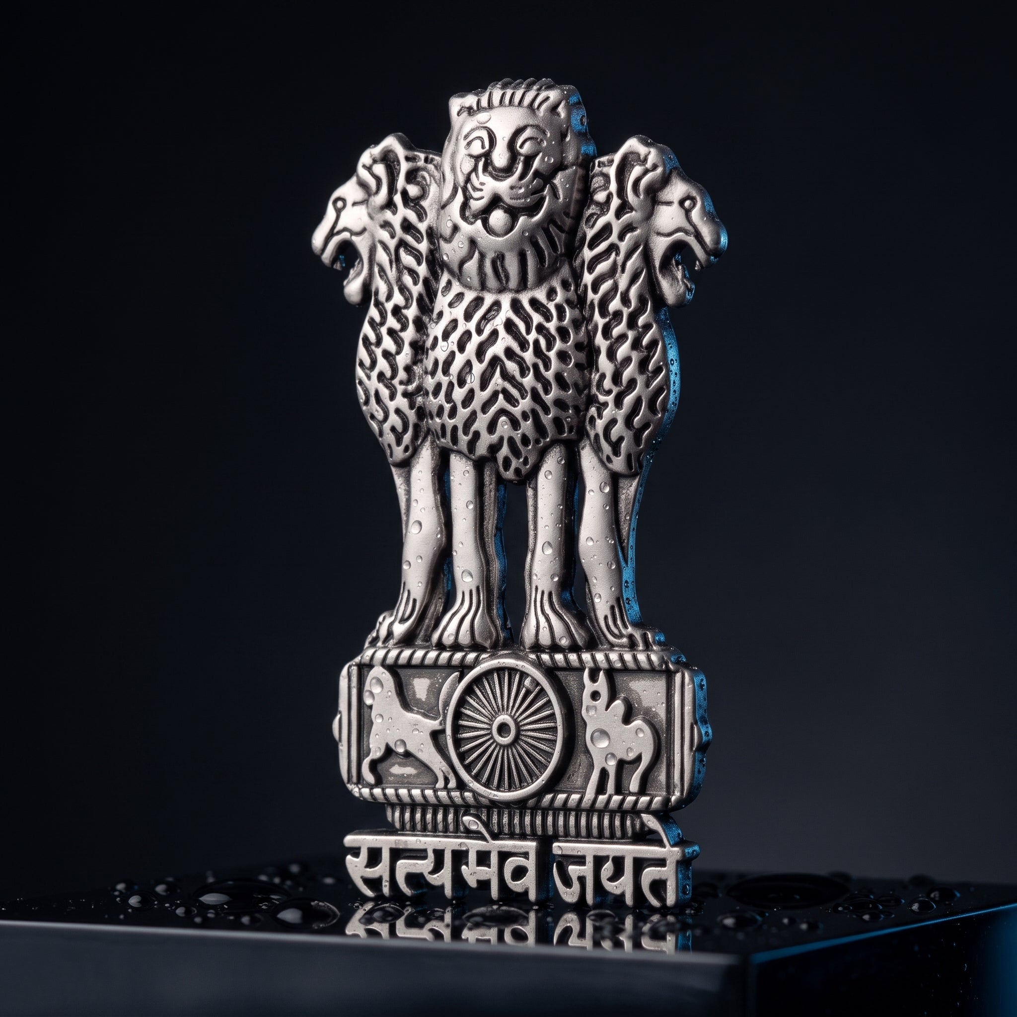 Vivo Y18e 5G Compatible Satyamev Jayate 3D Metal Emblem Sticker