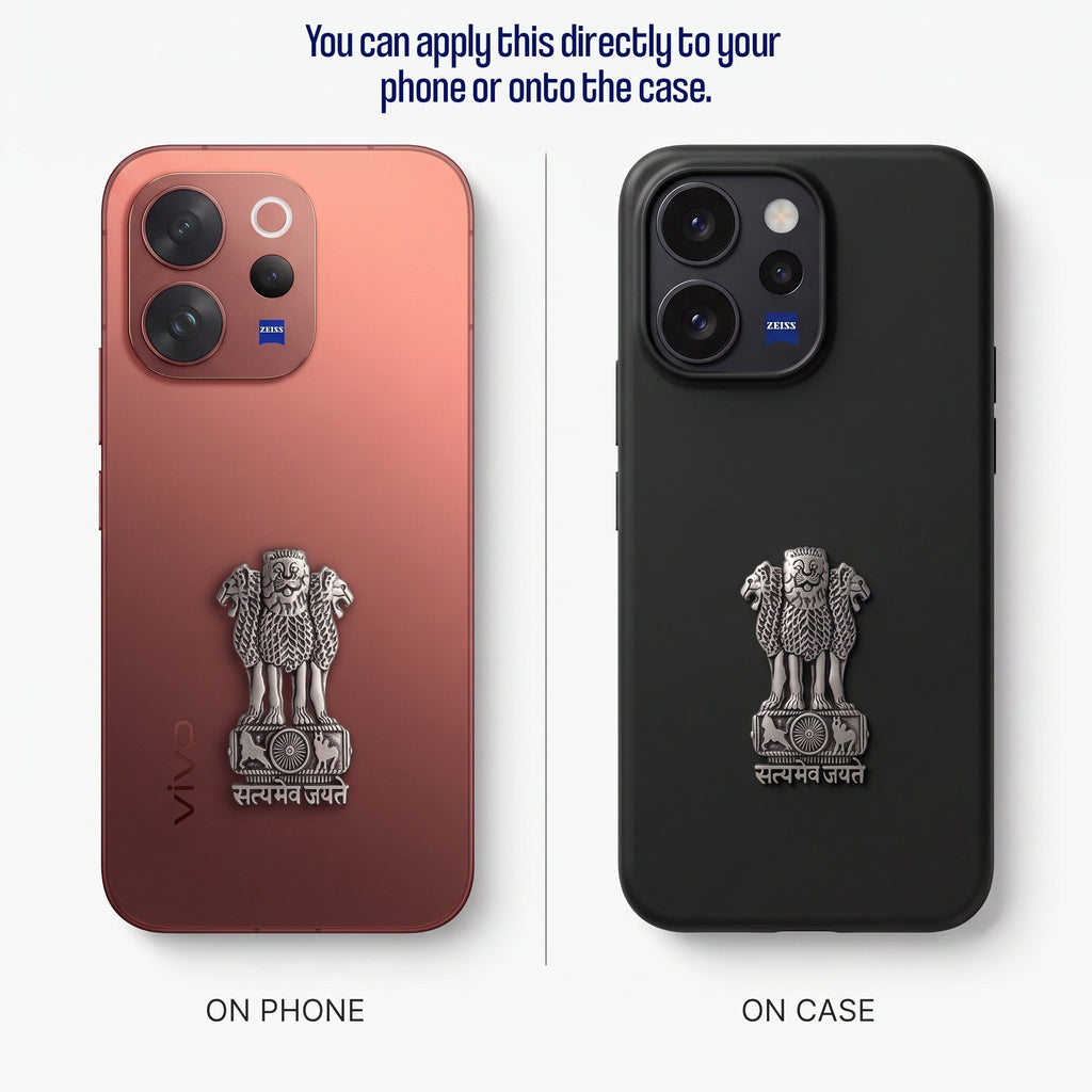 Vivo V70 5G Compatible Satyamev Jayate 3D Metal Emblem Sticker