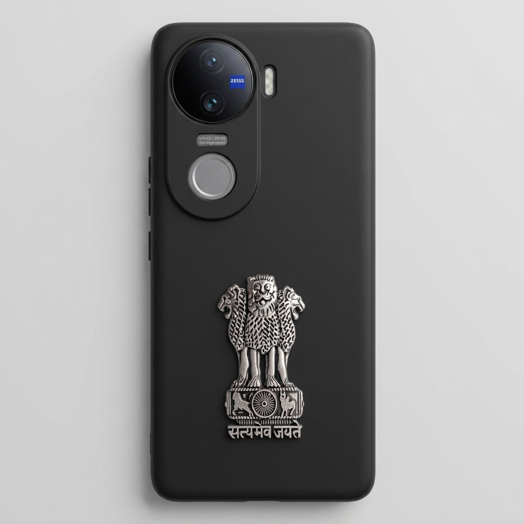 Vivo V50 5G Compatible Satyamev Jayate 3D Metal Emblem Sticker