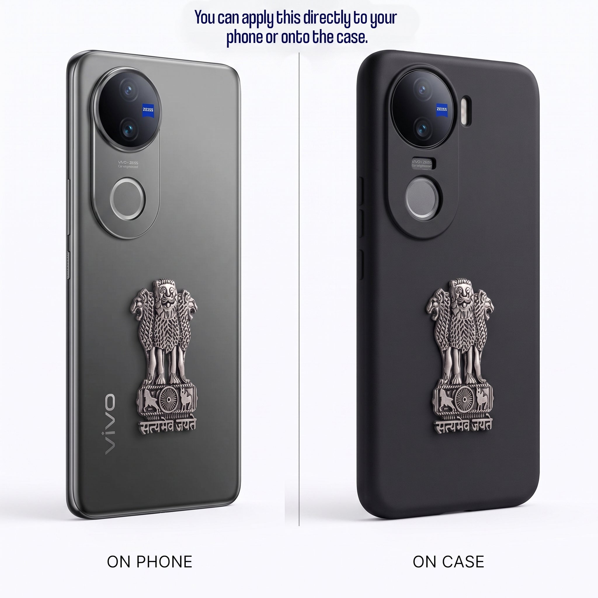 Vivo V50 5G Compatible Satyamev Jayate 3D Metal Emblem Sticker
