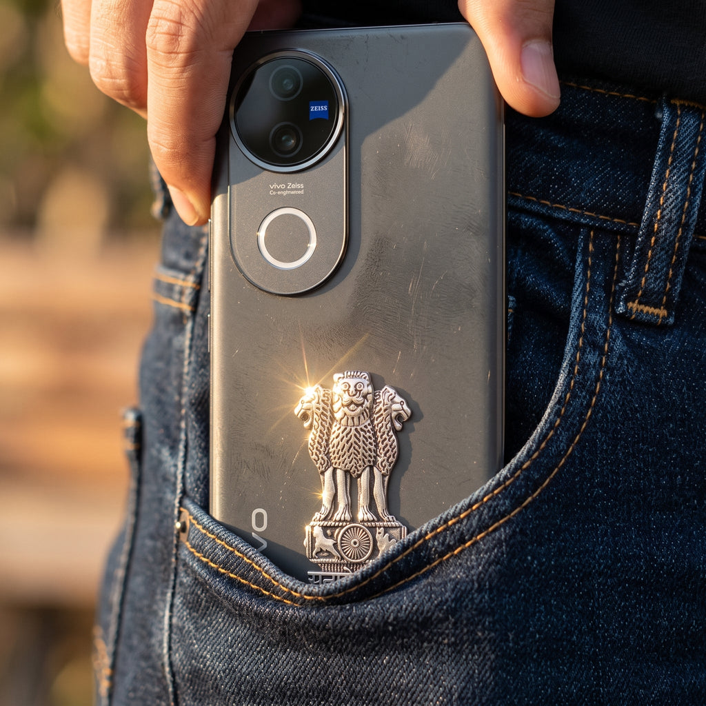 Vivo V50 5G Compatible Satyamev Jayate 3D Metal Emblem Sticker