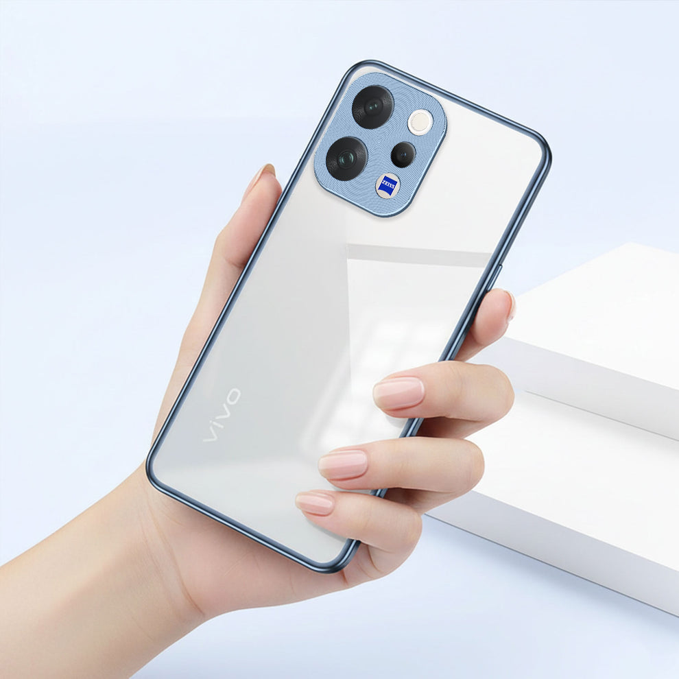 Vivo V70 5G Aluminium Metal Bumper Shield Transparent Back Case