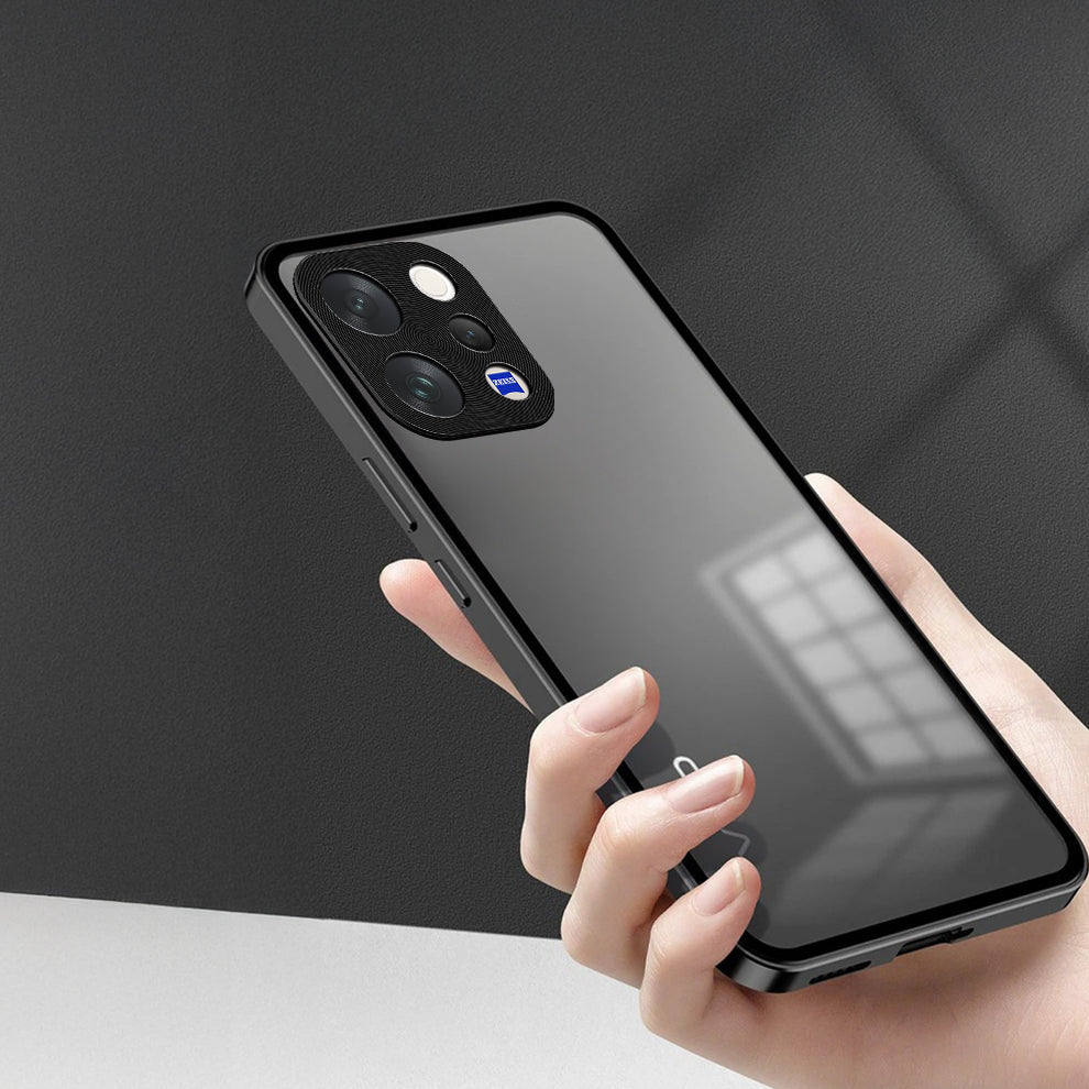 Vivo V70 5G Aluminium Metal Bumper Shield Transparent Back Case