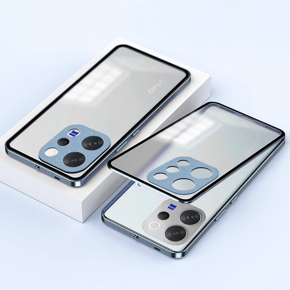 Vivo V70 5G Aluminium Metal Bumper Shield Transparent Back Case